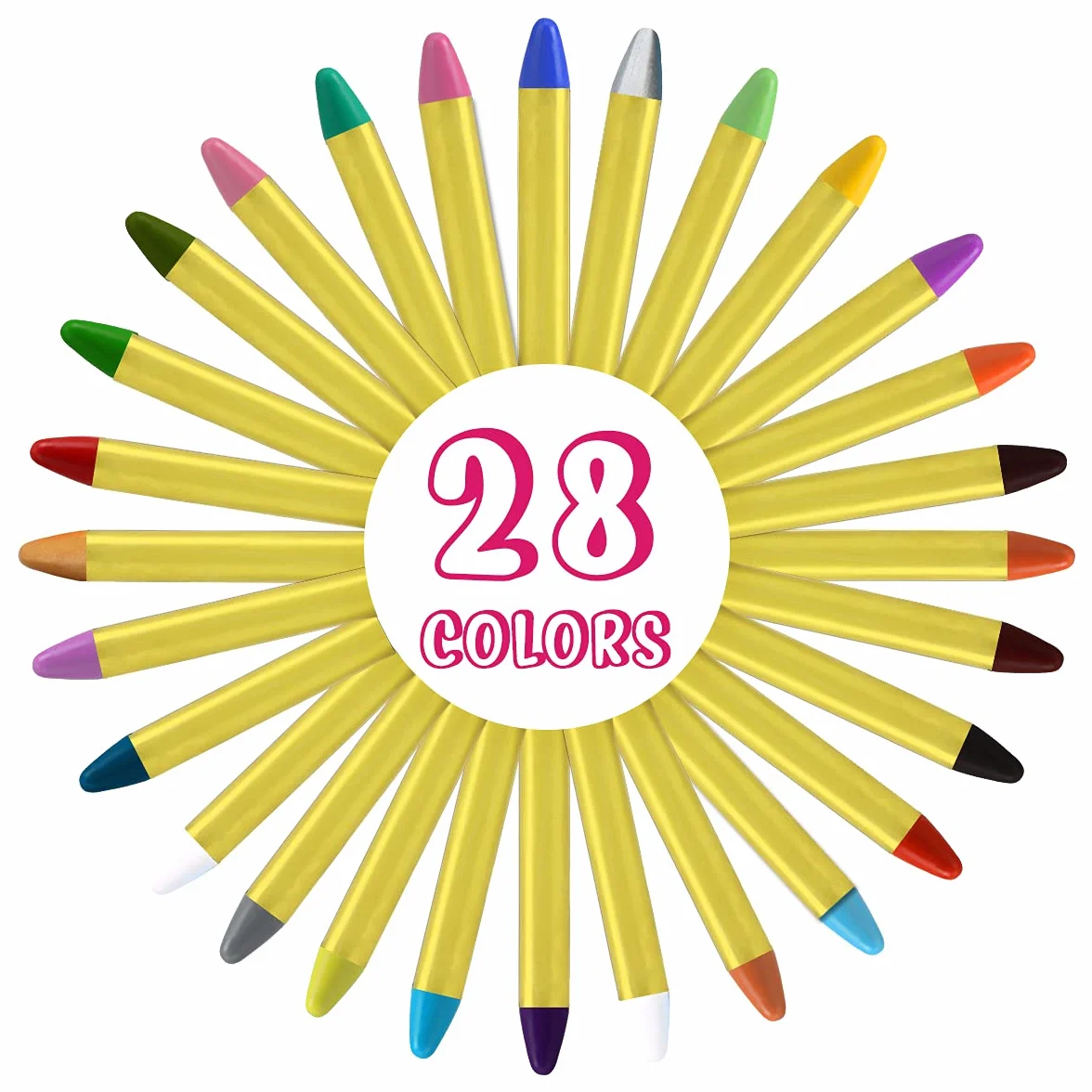 ACWOO Visage Peinture 28 Couleurs Crayons Maquillage Artistique Non-Toxique Lavable