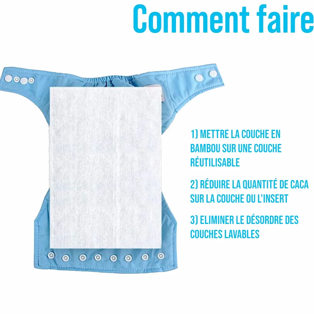 Voile de Protection pour Couche Lavable Bébé 0-3 Ans Biodégradable Respirant Paquet de 2