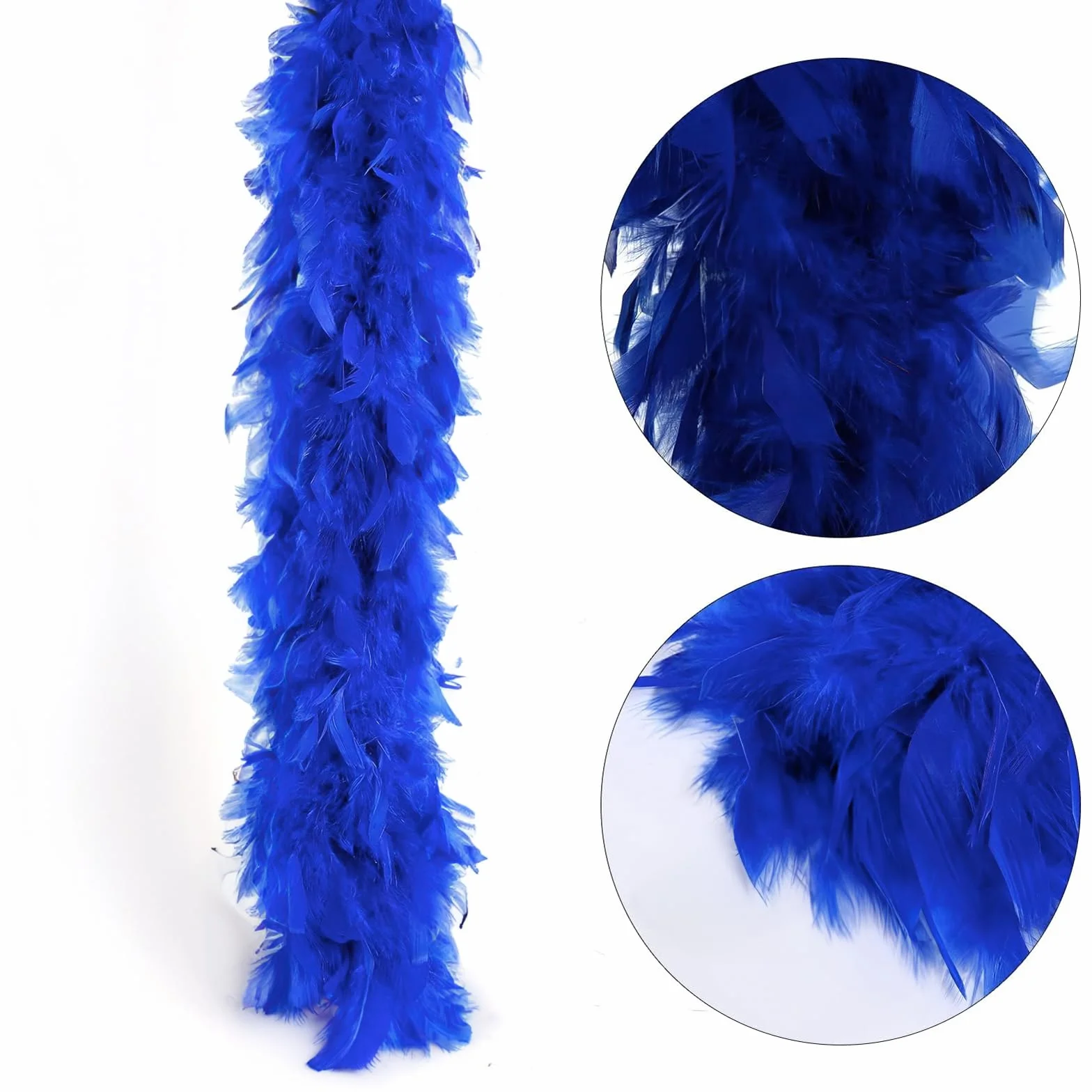 Boa en Plumes Bleu Roi 2M 80g DIY Accessoire Déguisement Carnaval Fête Halloween