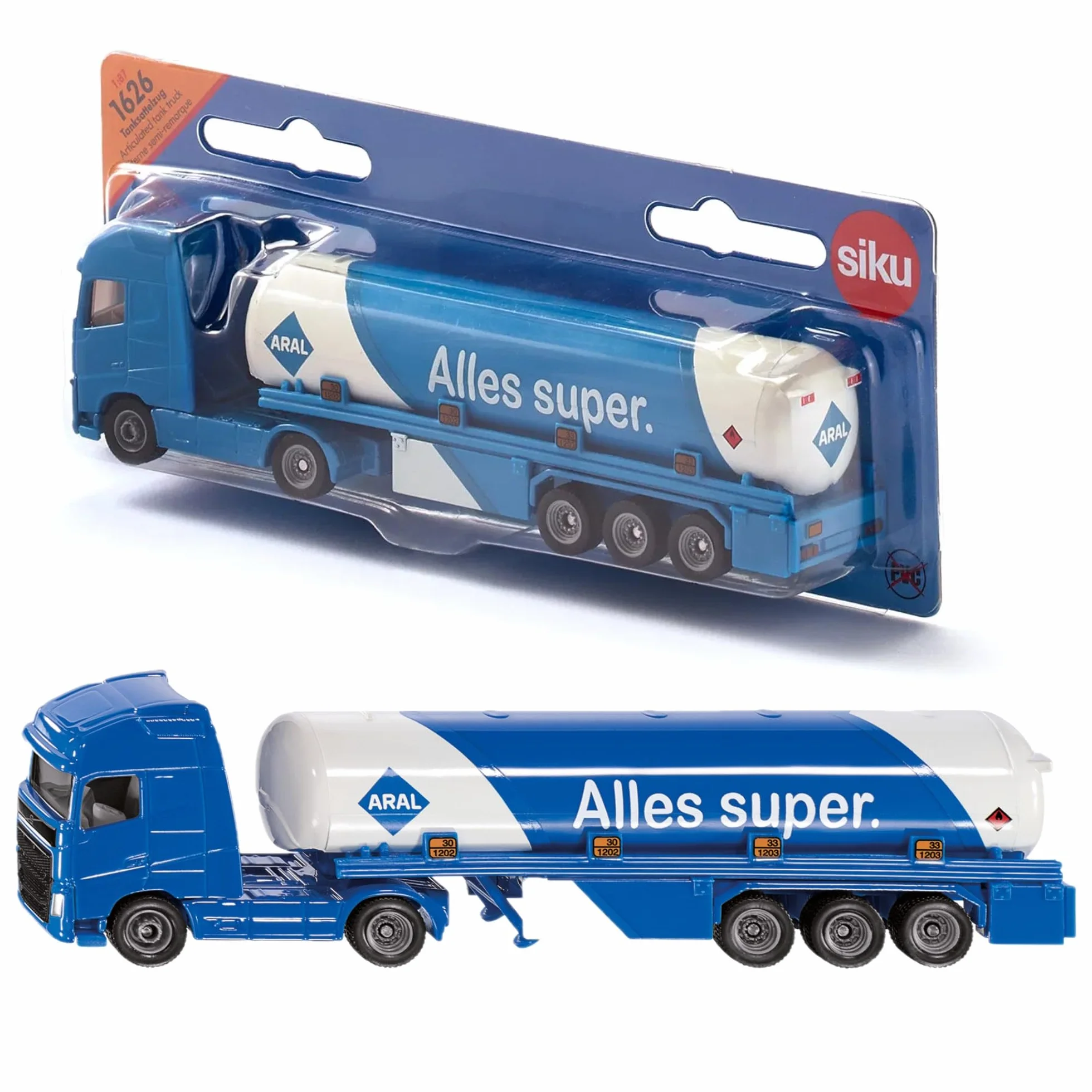SIKU 1626 Camion-citerne Métal Plastique Bleu Blanc Logo ARAL Jouet Pneus Caoutchouc