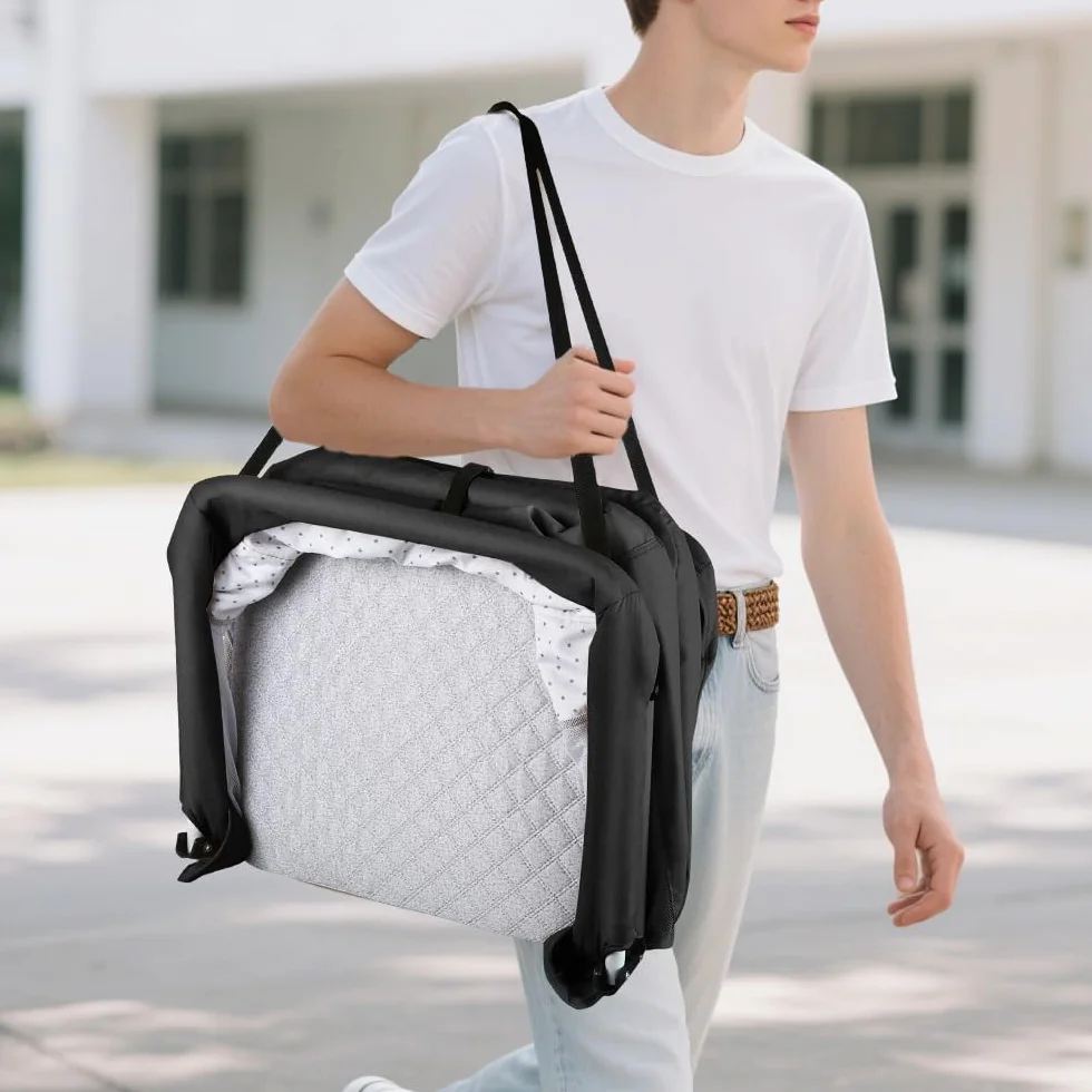 Lit de Voyage Bébé Pliable avec Moustiquaire 90 x 50 x 35 cm Noir