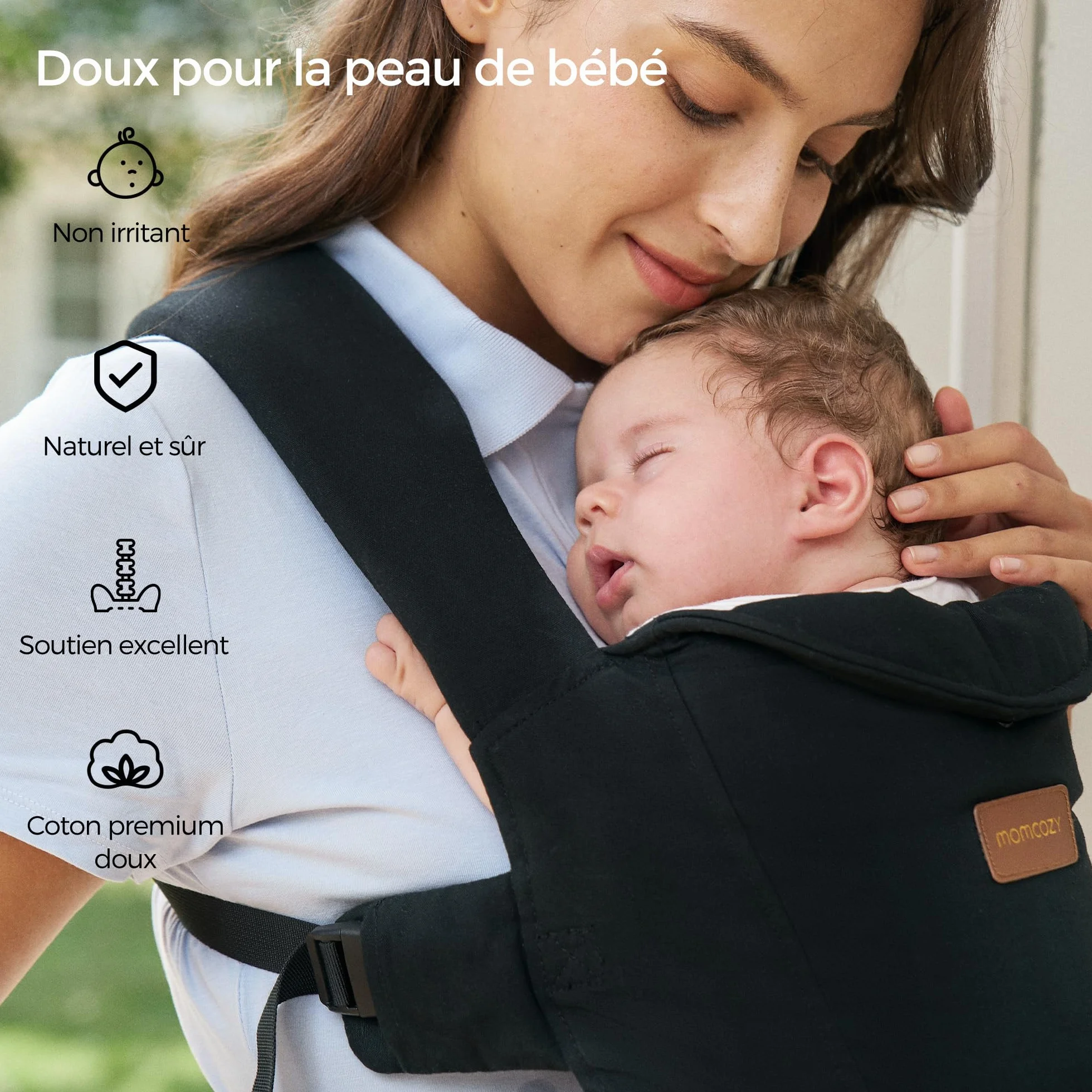 Momcozy Porte-bébé nouveau-né dès la naissance 3-11 kg Noir