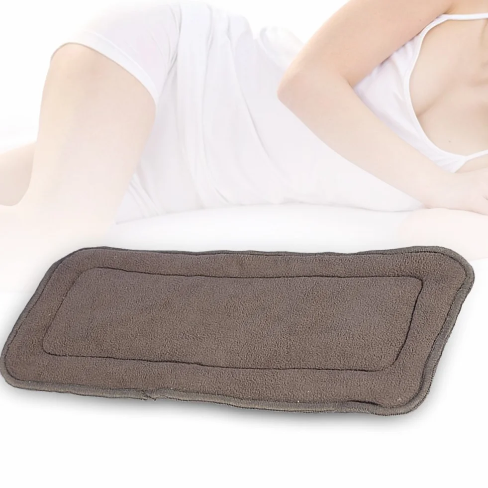Lavable 5 Couches Tissu Bambou Charbon Doublure Couches Super Absorbante Insertion Adulte M