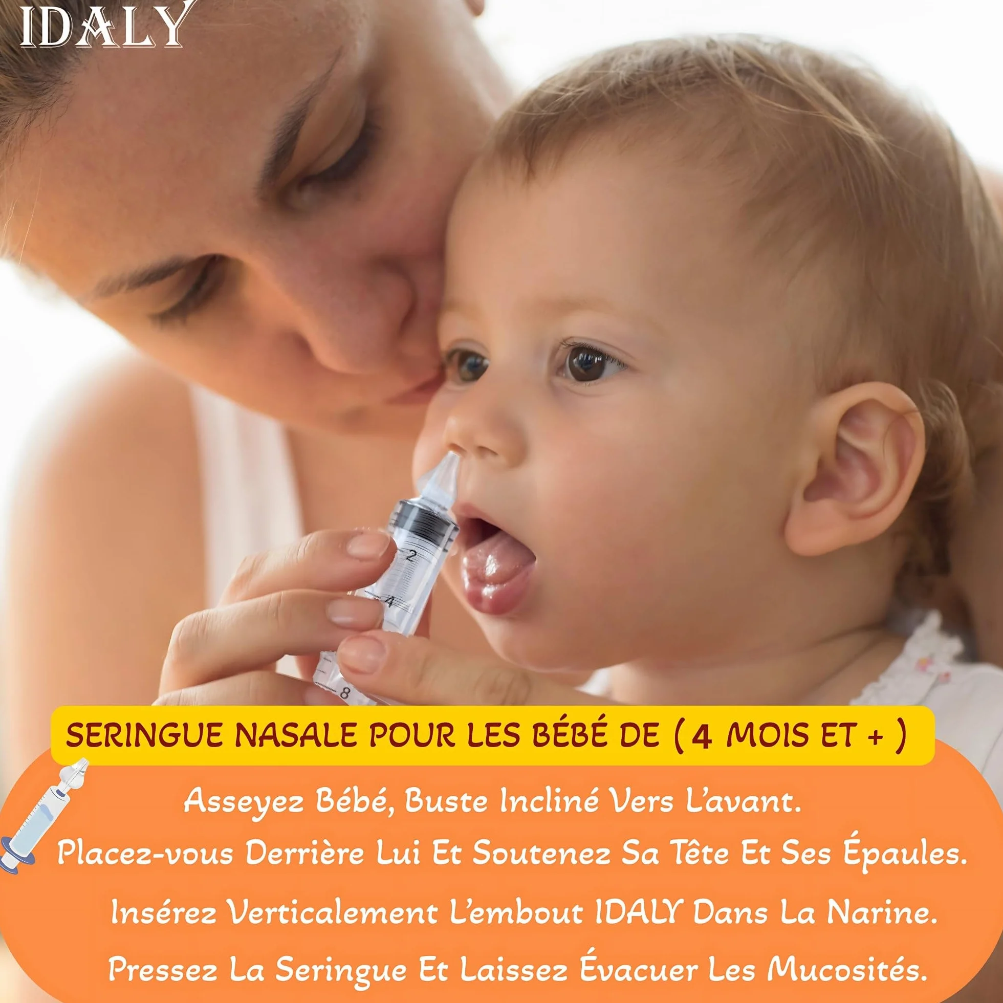 Mouche Bebe Seringue Nasale Bebe MEGA PACK 10 - Embout Silicone Souple Irrigateur Reutilisable