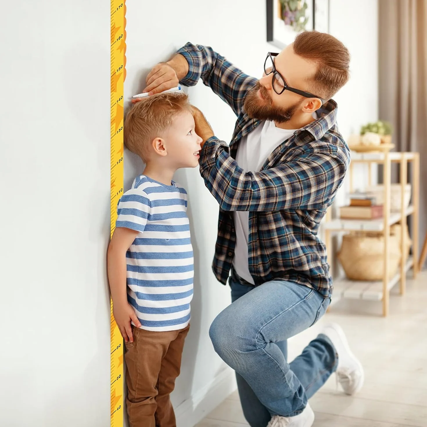 Volumoon Toise de Hauteur pour Enfants, Tableau de Croissance, Règle de Mesure Décoration Salle