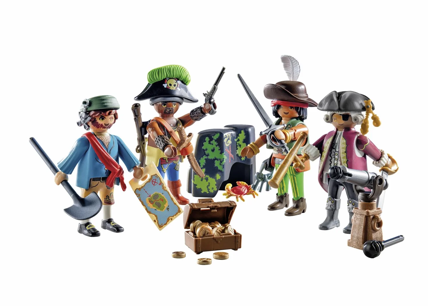 Playmobil 71533 MyFigures Pirates - Set de Personnages à Personnaliser - Chasse au trésor en mer