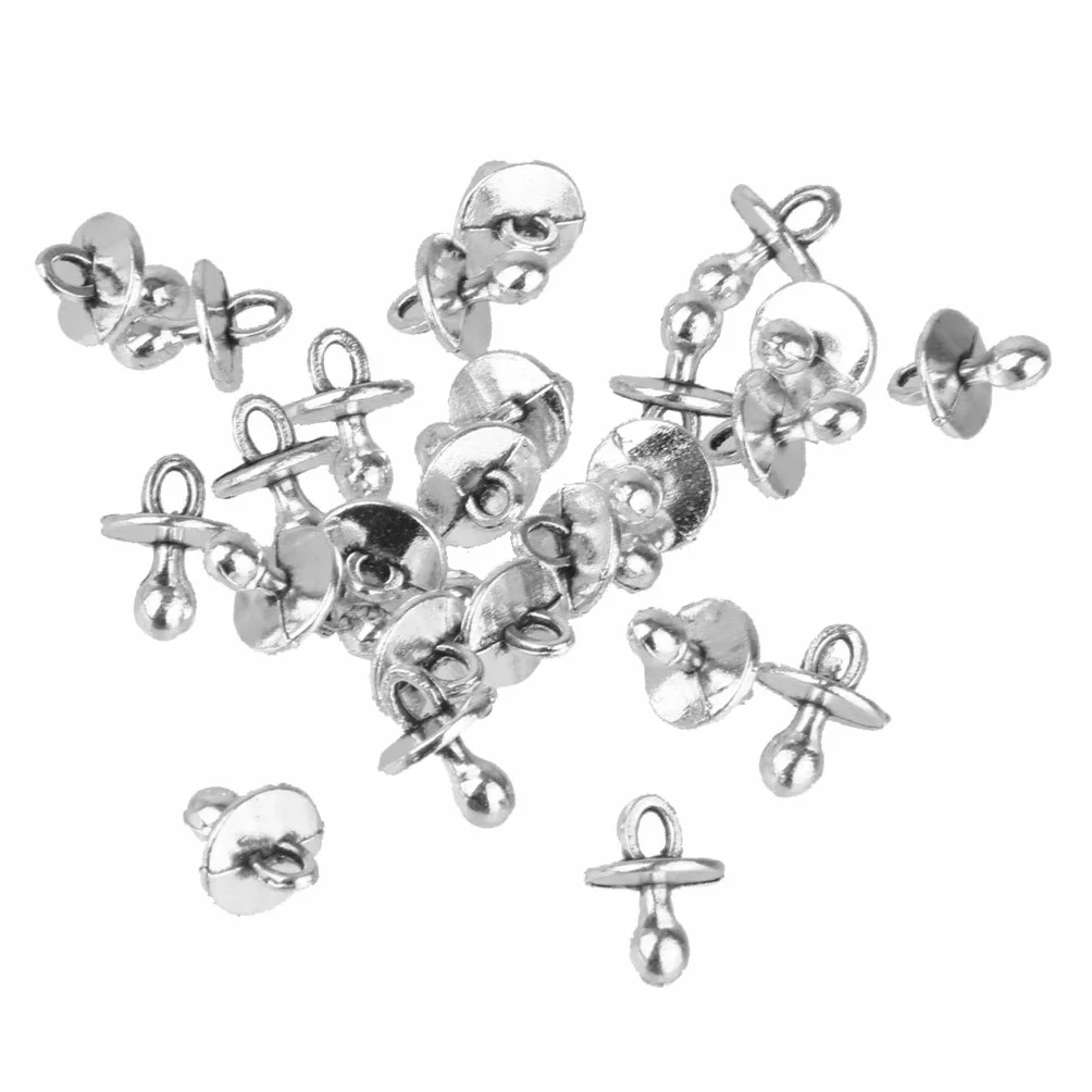 Breloques Sucette Bébé en Alliage Argent 25pces pour Bijoux Artisanat DIY
