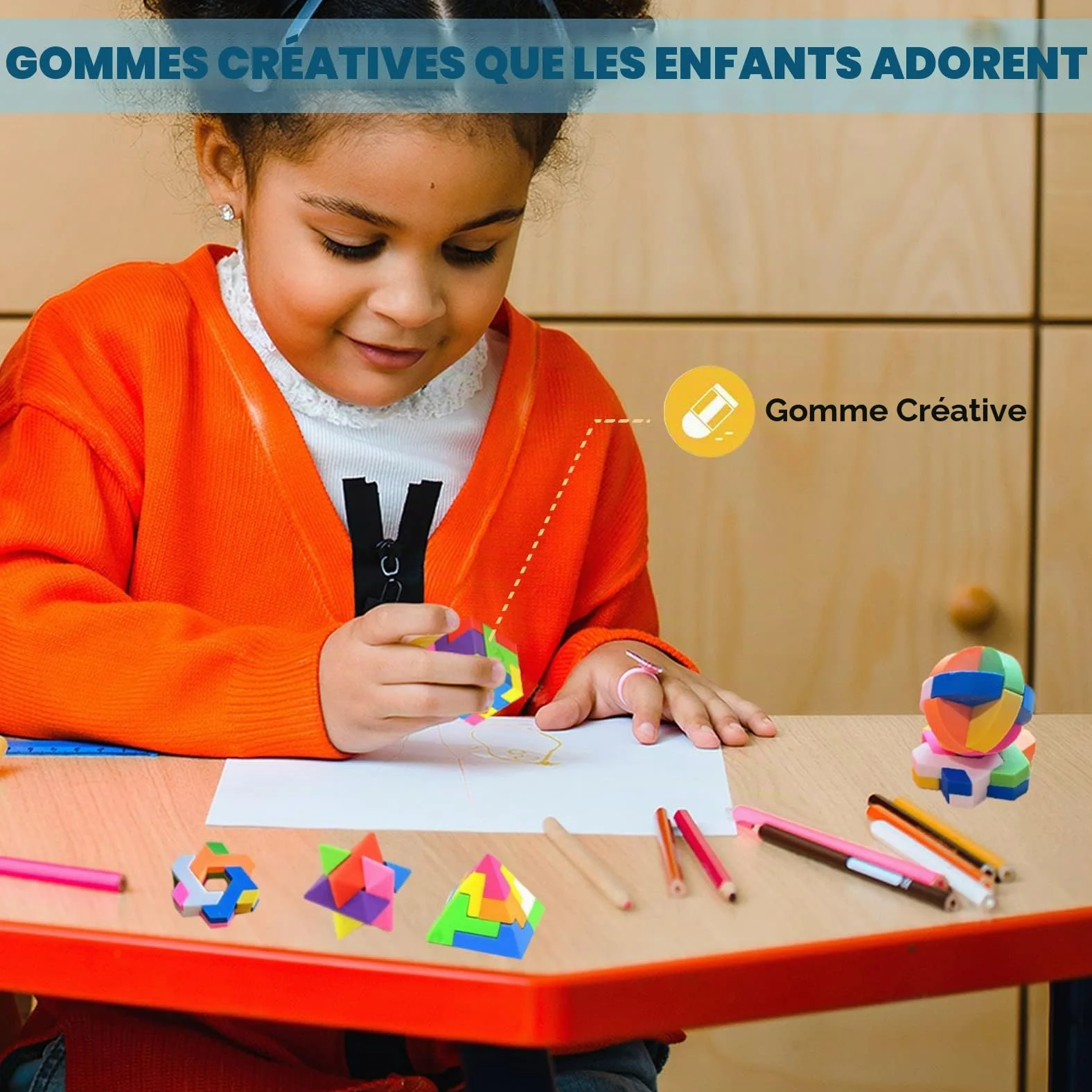 ICEPAPA Gomme Puzzle Cube 20 pièces Cadeaux Anniversaire Enfant 5 formes