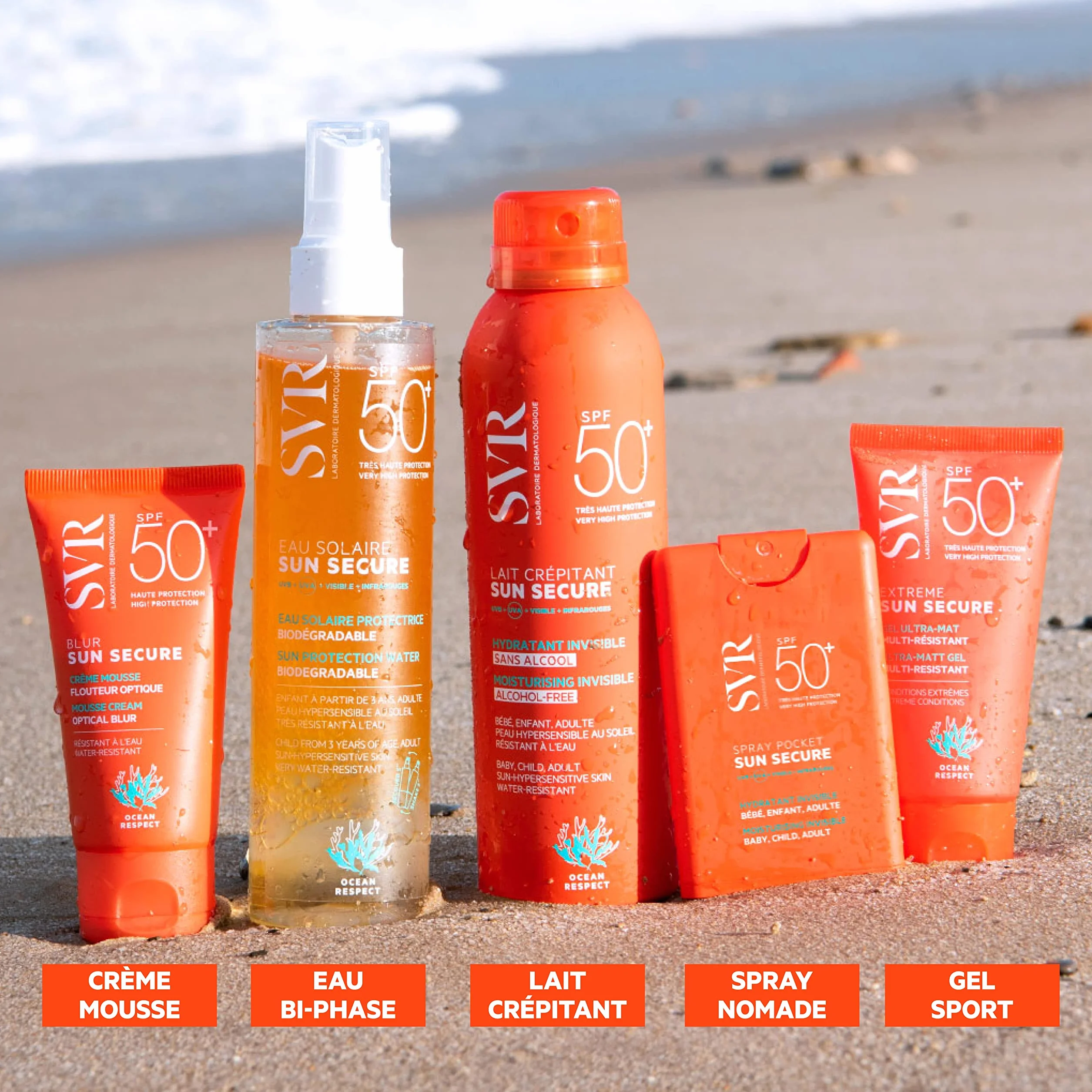 SVR Sun Secure Lait Crépitant SPF50+ Lait solaire hydratant invisible Très haute protection UVA UVB 200 ml