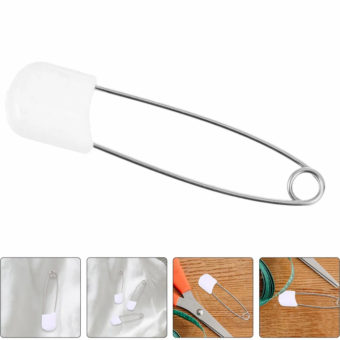 NOLITOY 30 Pcs Épingles à Nourrice Grosse Taille pour Couches Lavables, Bébé en Alliage de Zinc et PP