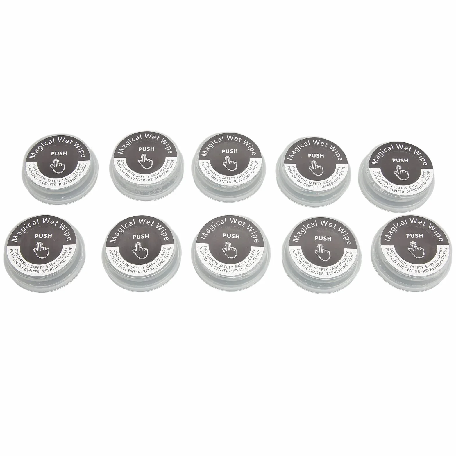 Lingettes pour les Mains Jetables, Mouchoirs Humides Compressés Individuels Portables 10pcs