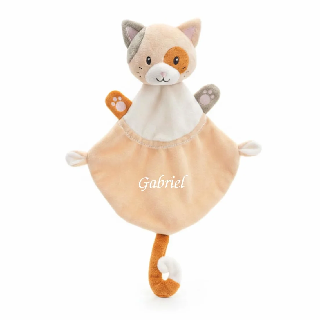 Les Charly Le Chat 30 cm Doudou Brodé Prénom Cadeau Naissance Bébé