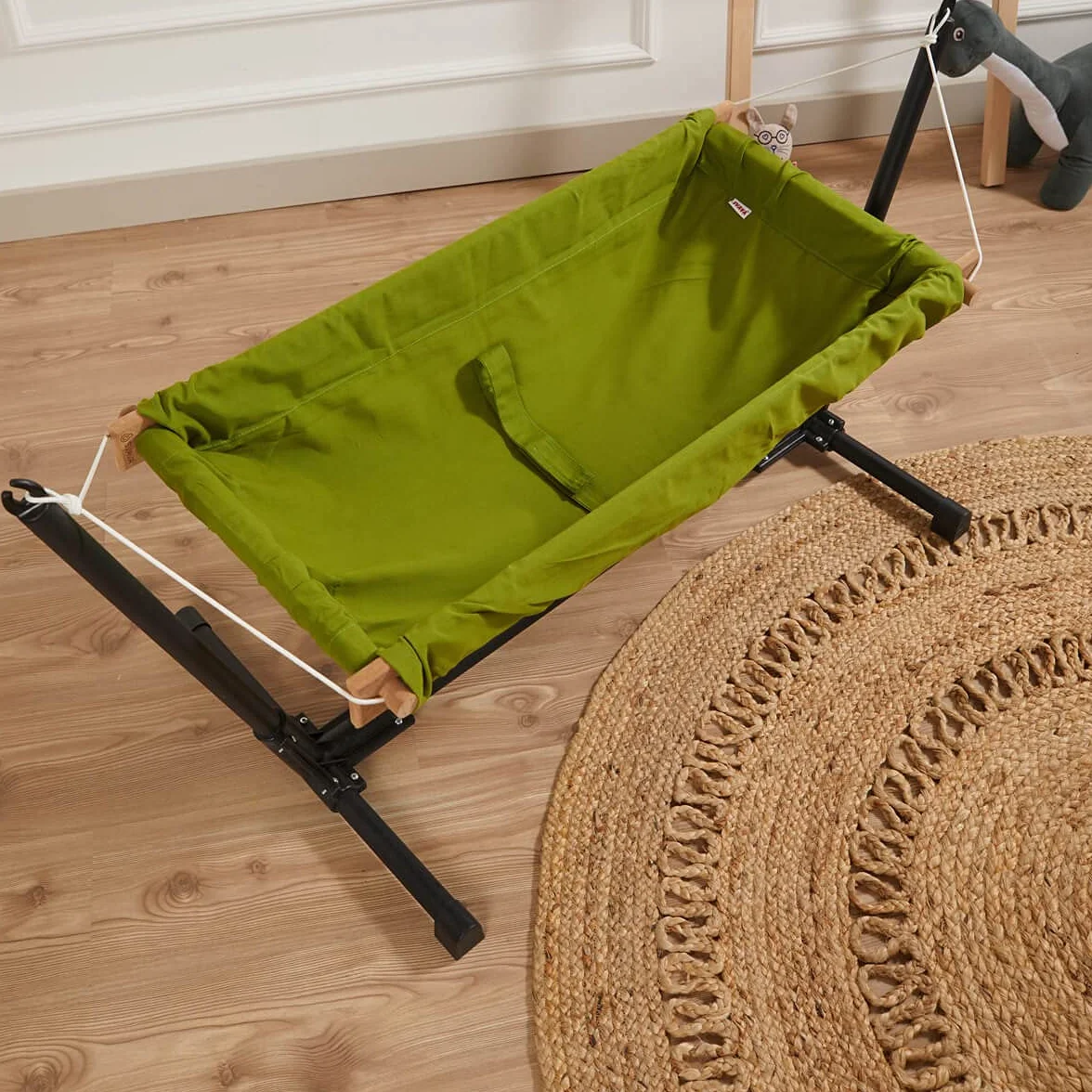 Hamac pour bébé en bois avec support 100 % coton Cribs de voyage