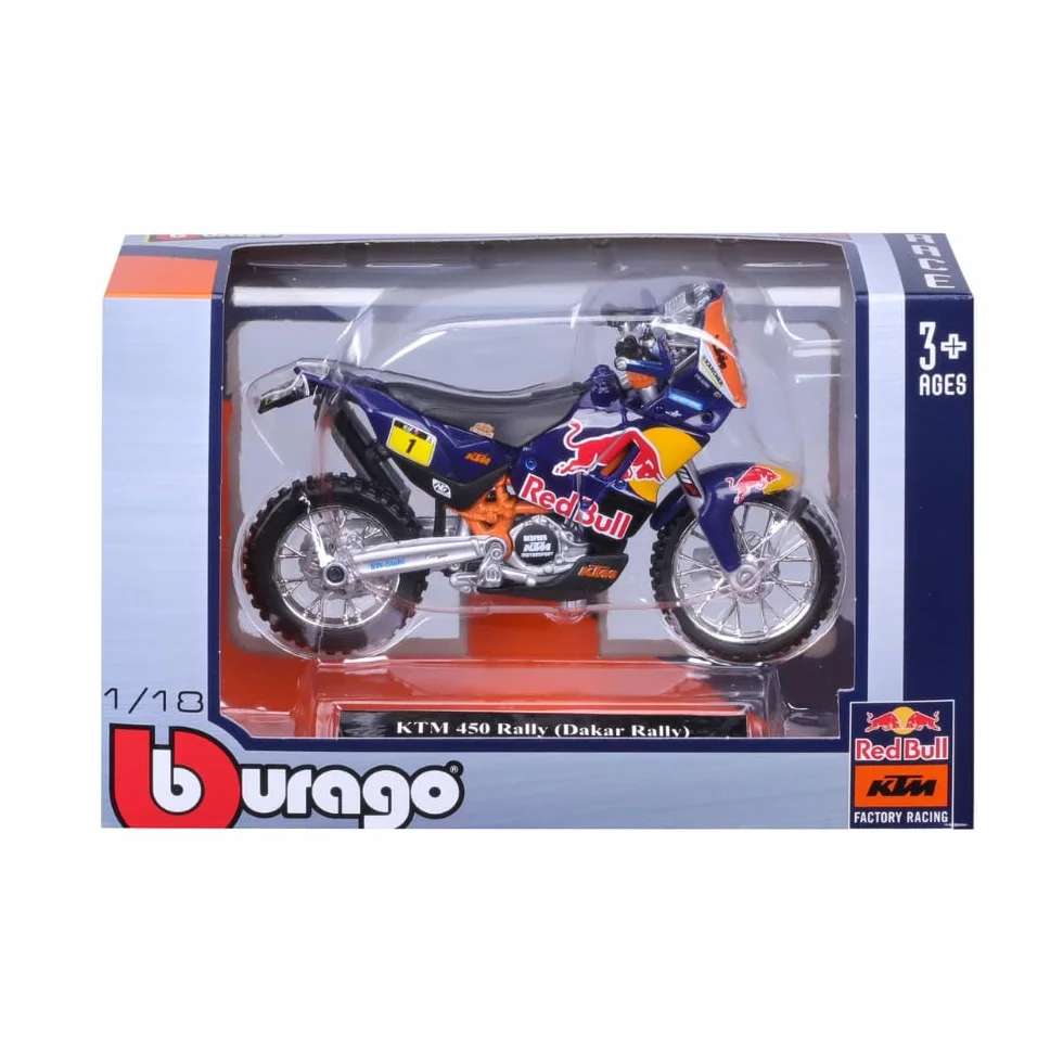 Bburago 51072 KTM 450 Rallye 1/18 Modèle Moulé sous Pression Factory Racing Team