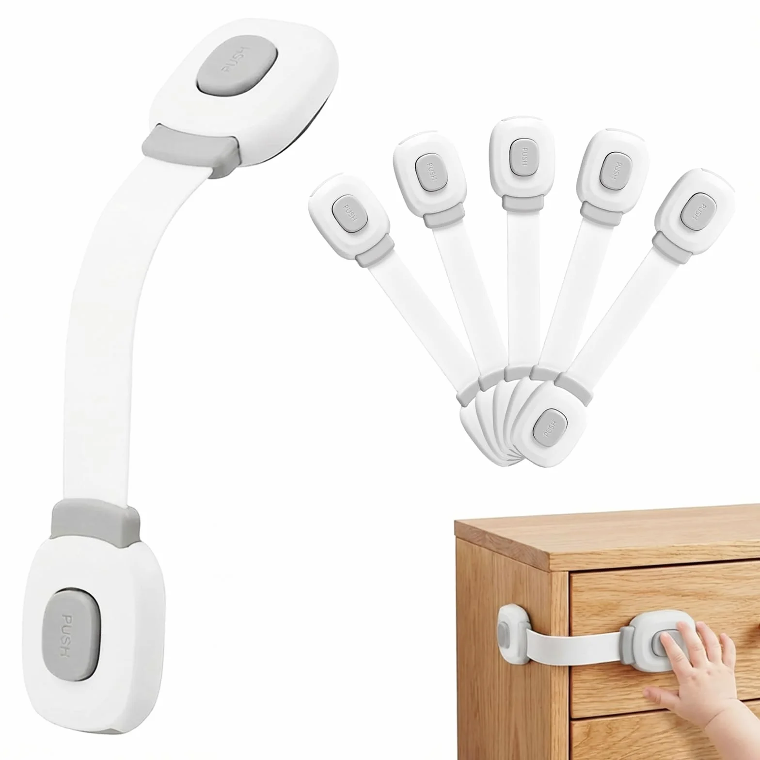 BillyBath Bloc Porte Securite Bebe 6 Pièces, Bloque Tiroir Placards Loquets et Frigo Securite Placard Enfant Protection Bebe Maison