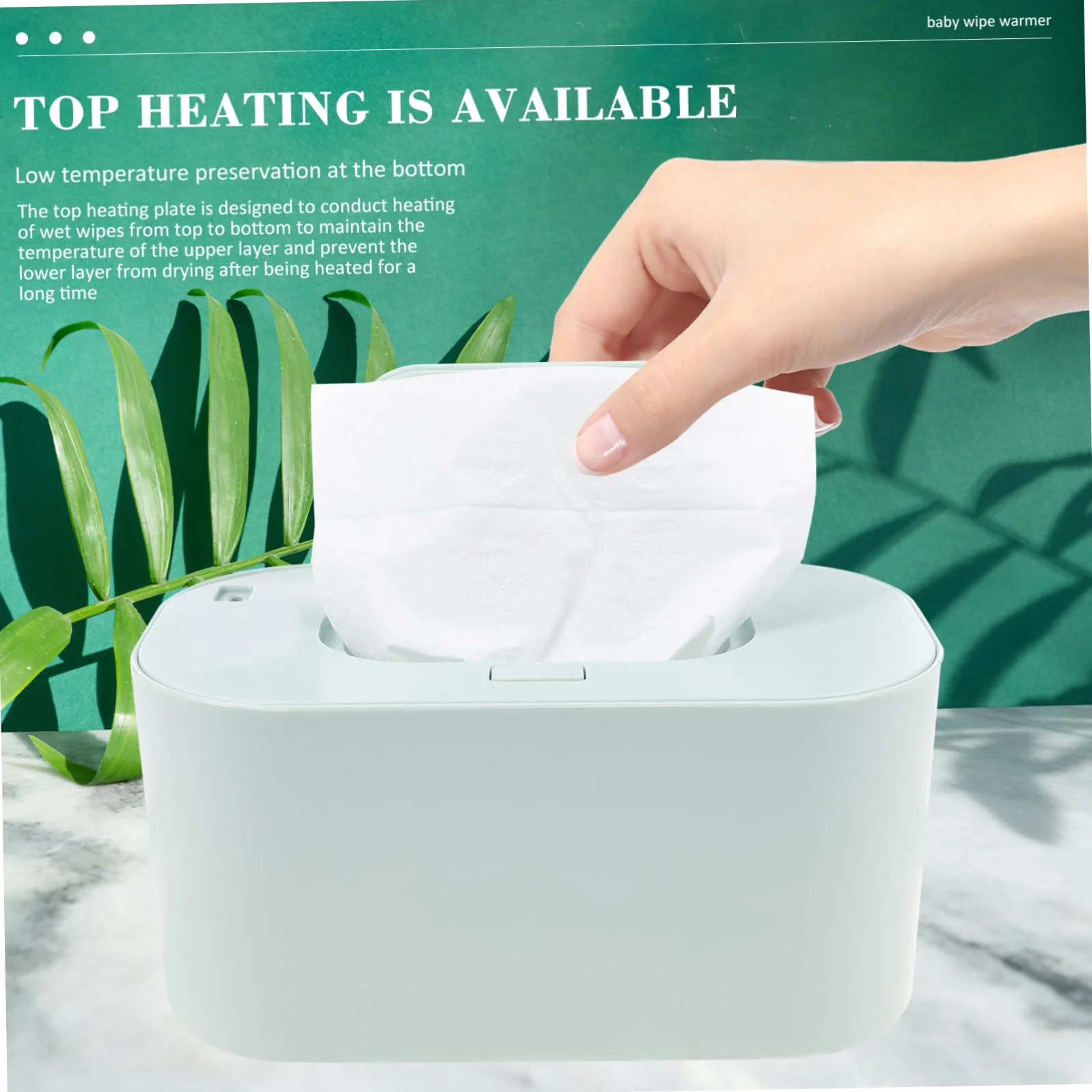 Ciieeo Chauffe-lingettes Portable pour Bébé Chauffage sans Fil USB, Design Compact Vert