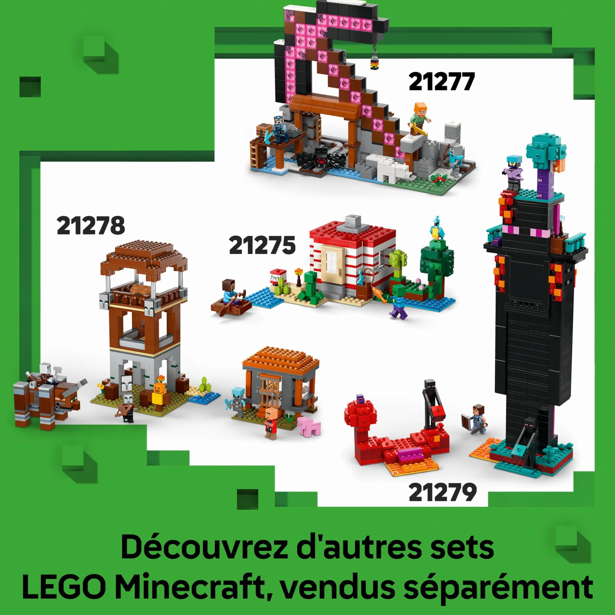 LEGO Minecraft La Rencontre avec Le Warden 21274 Jouet Interactif Minifigurine Figurine de Mob Fonction TNT Chute de Rocher