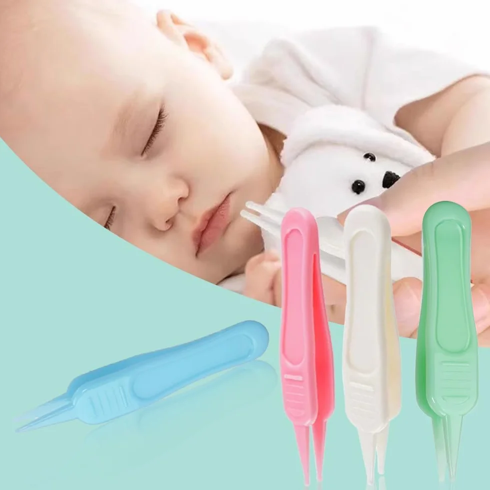 Pinces à Épiler 4 Pcs Plastique Tête Ronde Nettoyage Nasal