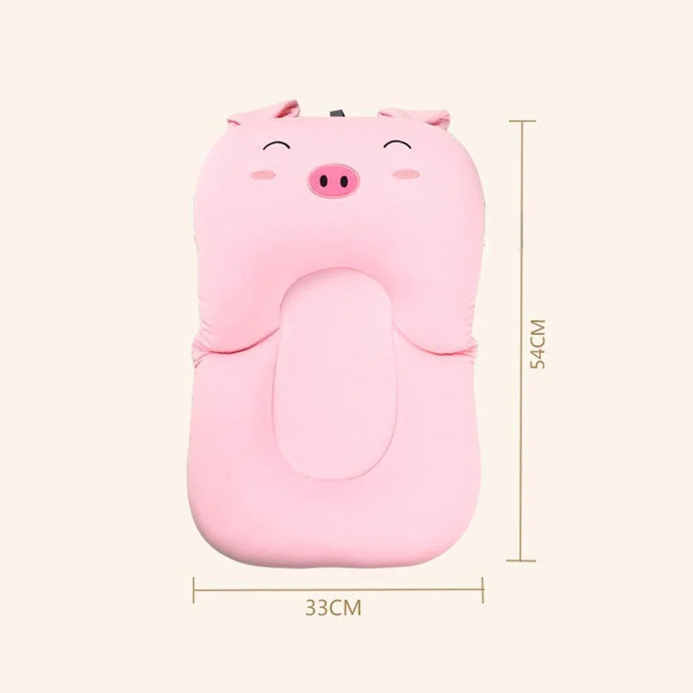 Tapis de bain bébé nouveau-né pliable coussin siège de baignoire rose