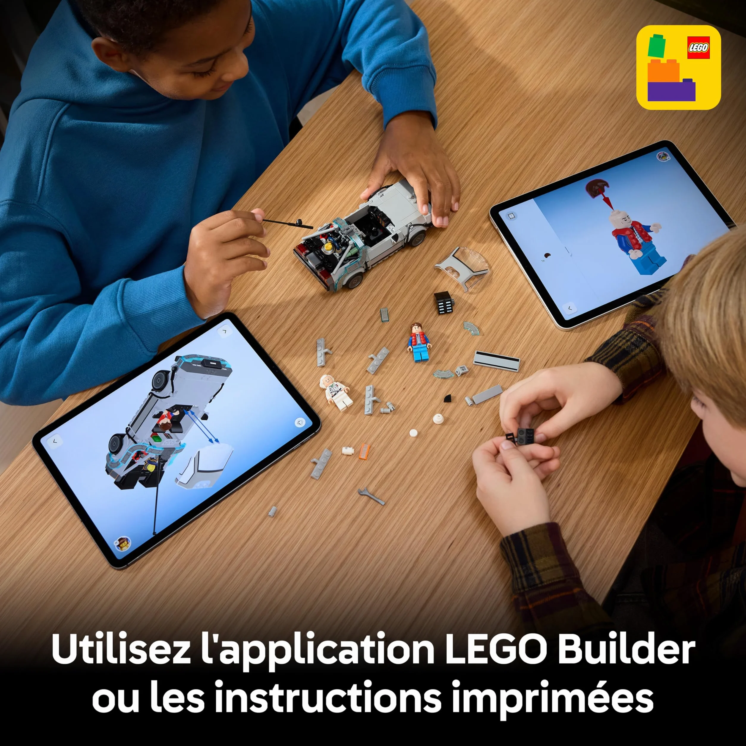 LEGO Speed Champions La Machine à Remonter Le Temps Retour vers Le Futur Jouet Voiture Maquette Minifigurines Doc Brown Marty McFly Cadeau 9 Ans 77256