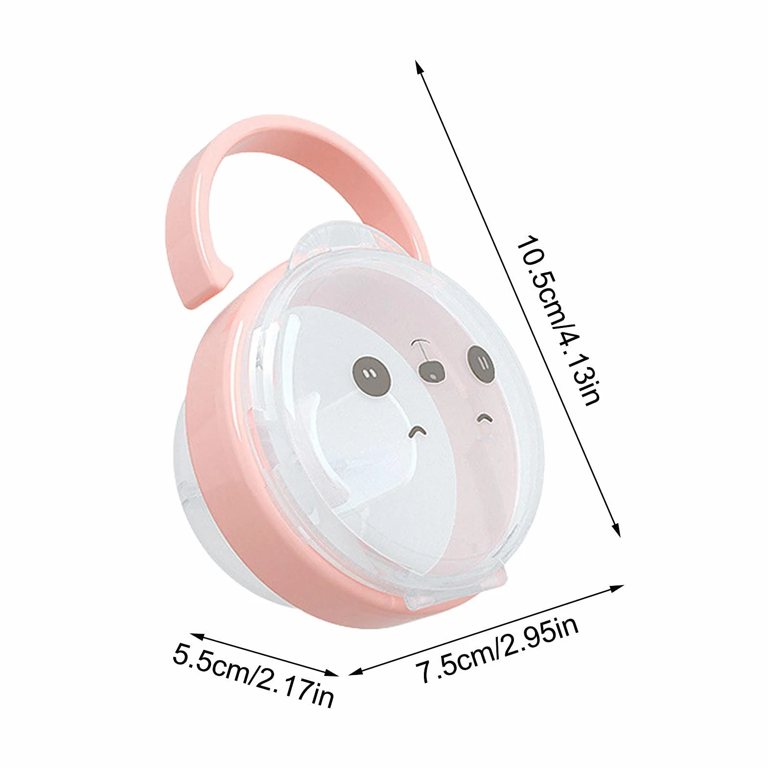 Boîte À Sucette pour Bébés de Rangement Portable, Mignon Tétine avec Poignée, sans BPA Étanche La Poussière, Rose