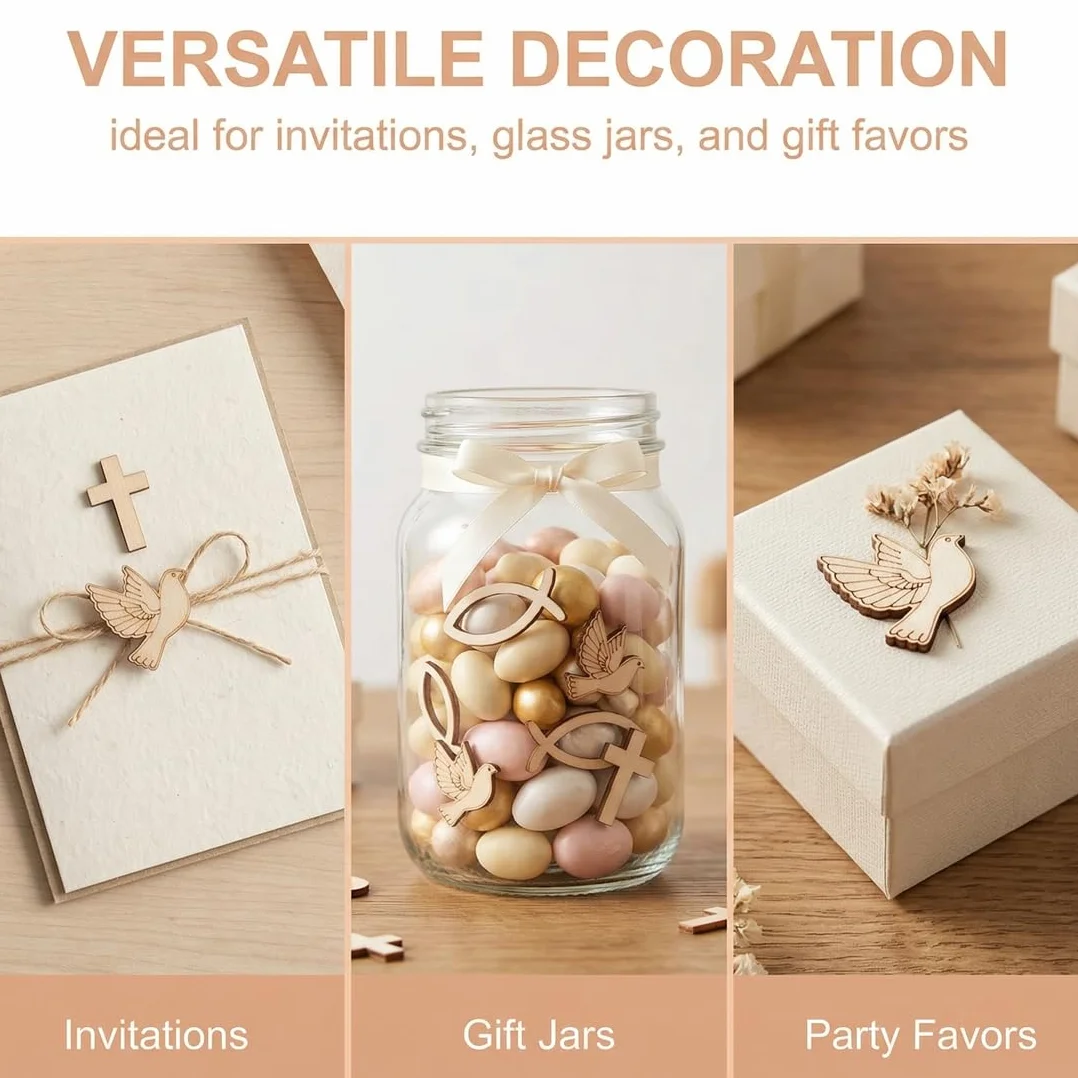 100 pièces décoration en bois baptême fête prénatale garçon fille