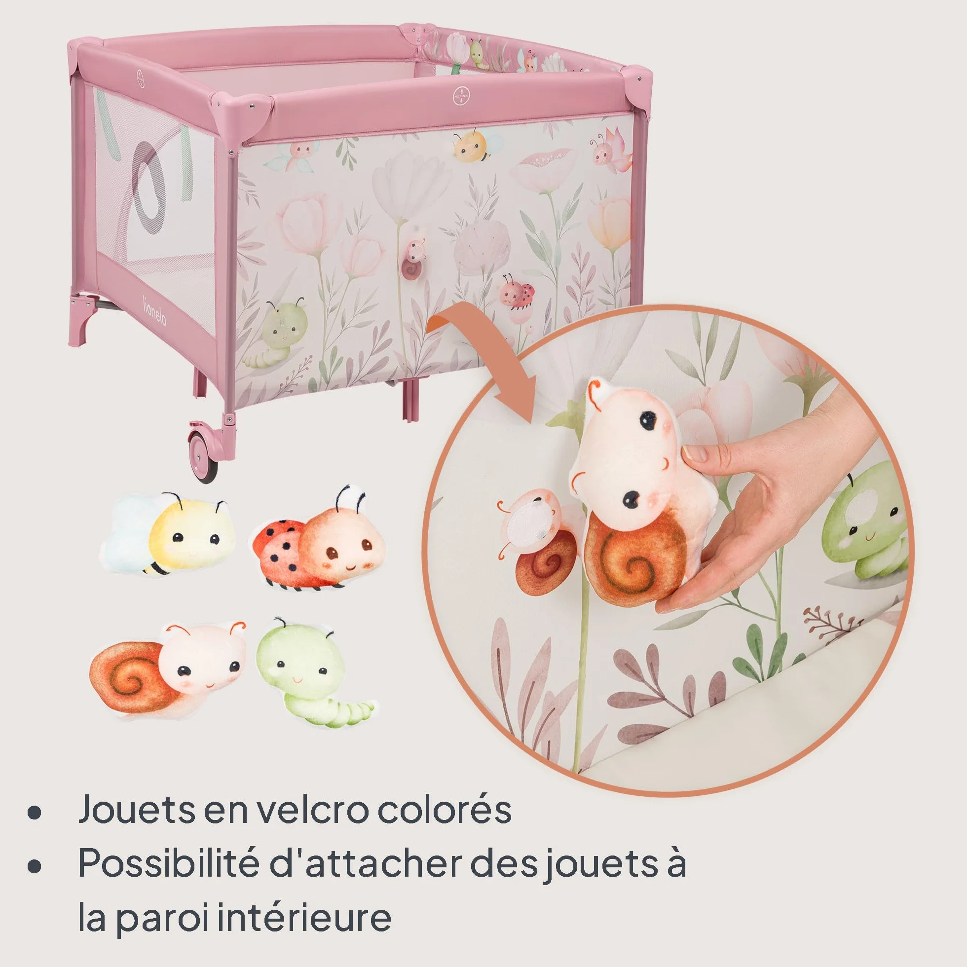 LIONELO MILLE PLUS Parc pour bébés 2-en-1 15 kg 0-36 mois Matelas 3D Pliable