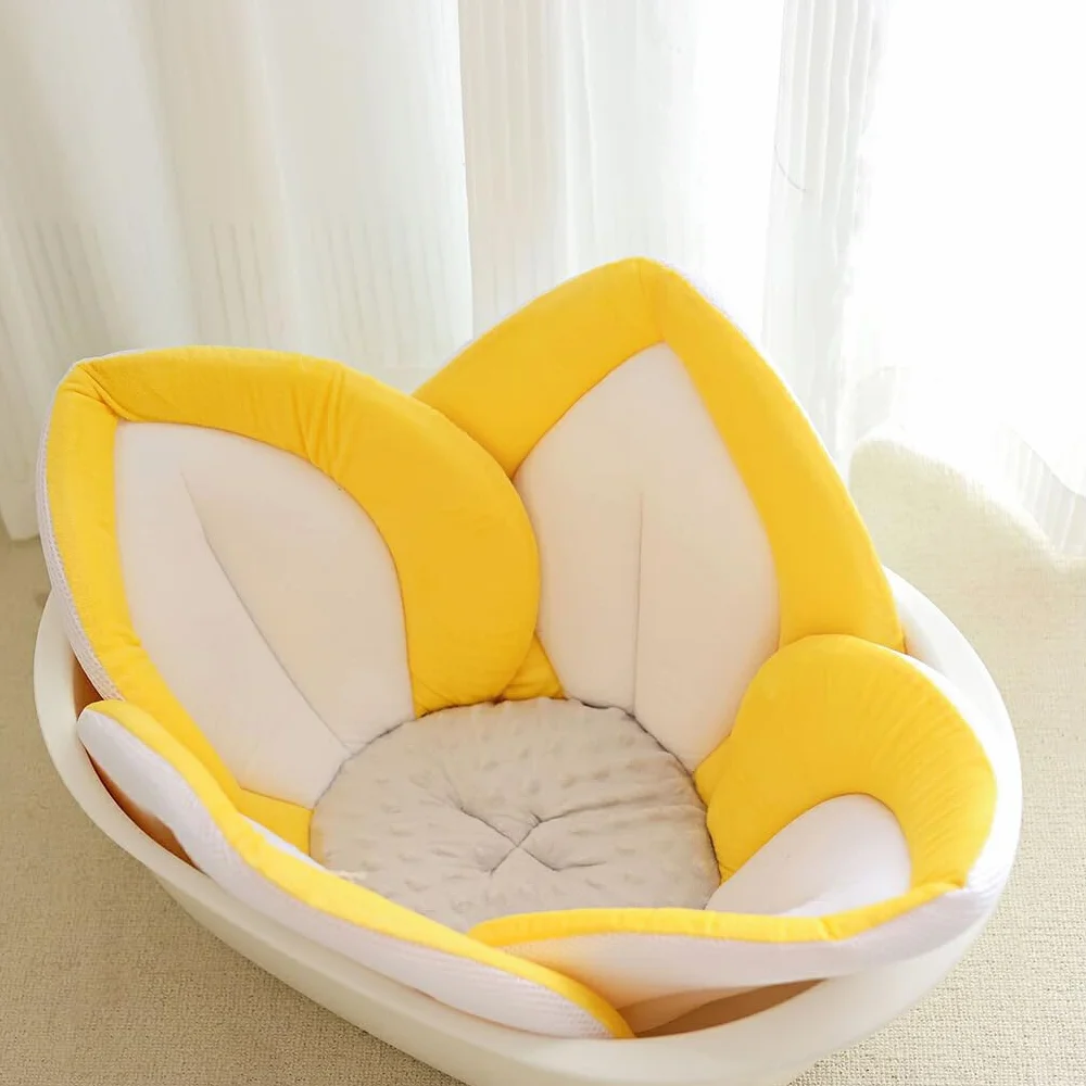 Coussin de Bain Bébé 80cm, Siège de Bain en Maille, Tissu Doux, Blanc