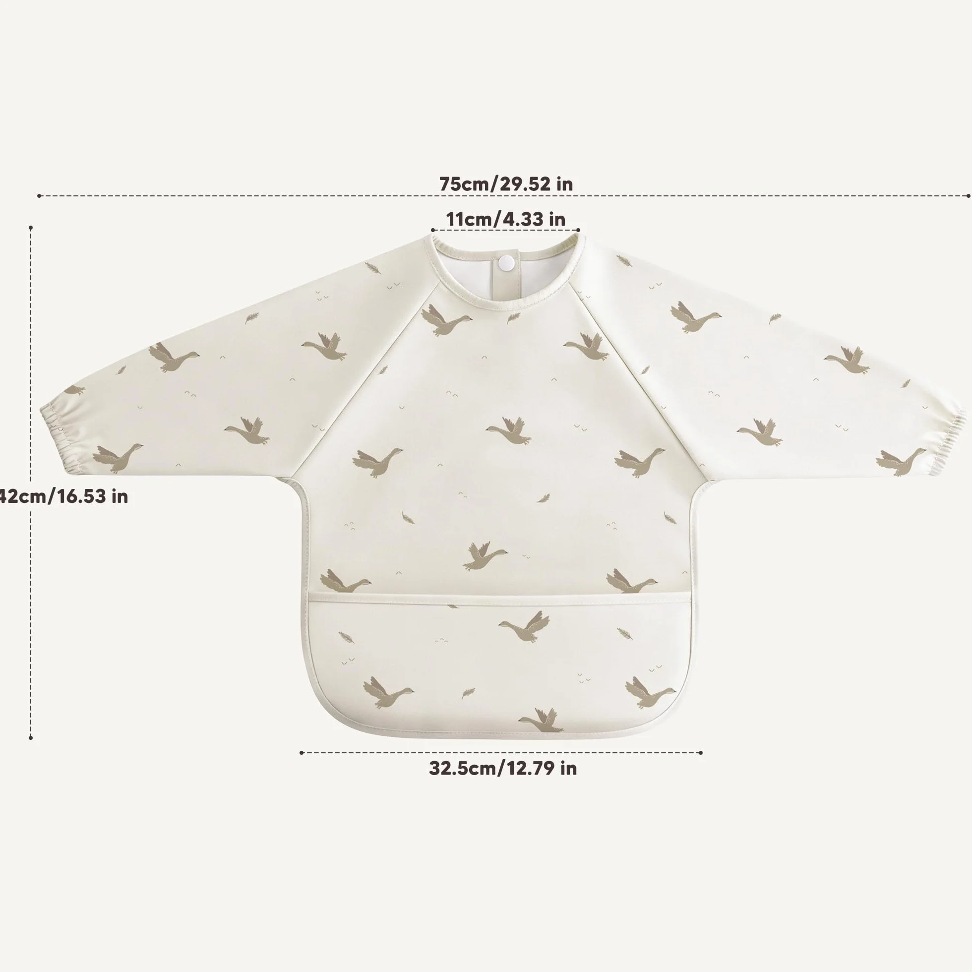 bearmoss Bavoir Manche Longues Bébé BLW Bavette de Sevrage Imperméable PU Bébés Enfants