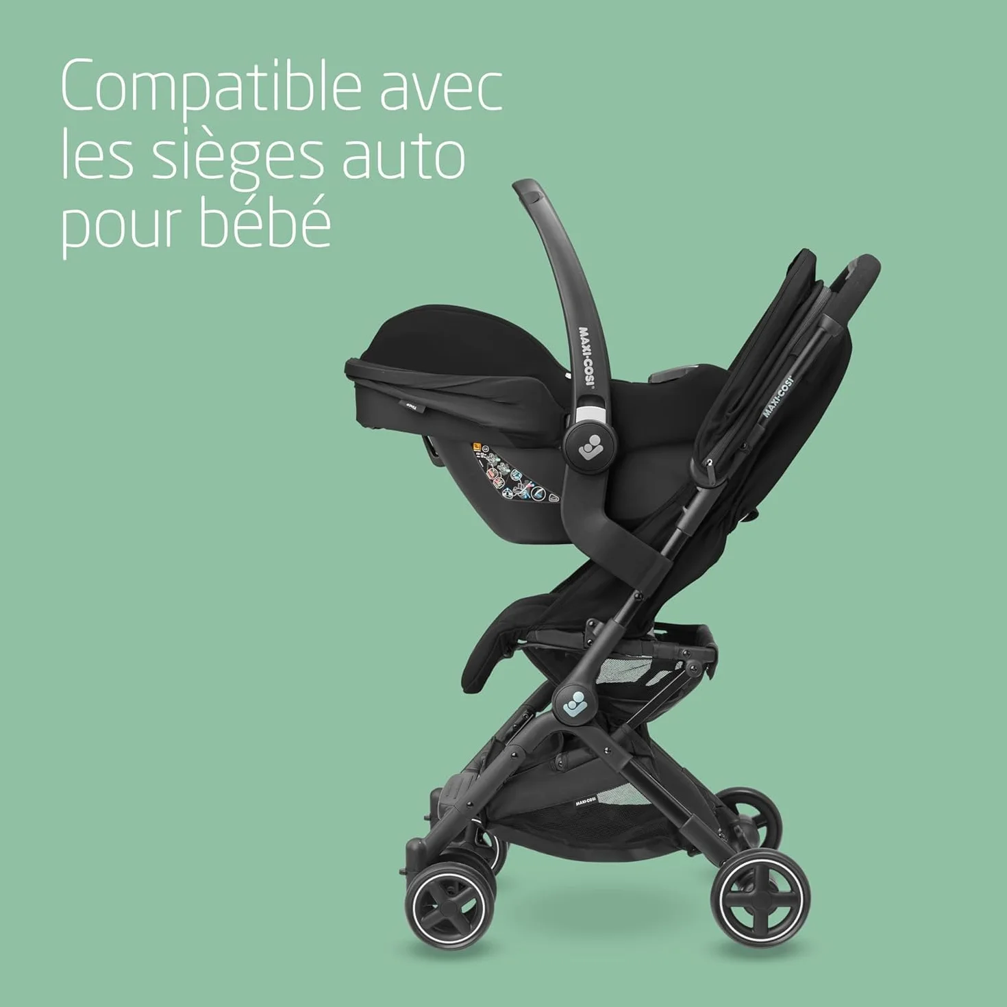 Maxi-Cosi Lara² Poussette Canne 0-4 ans 0-22 kg Légère Compacte Essential Black