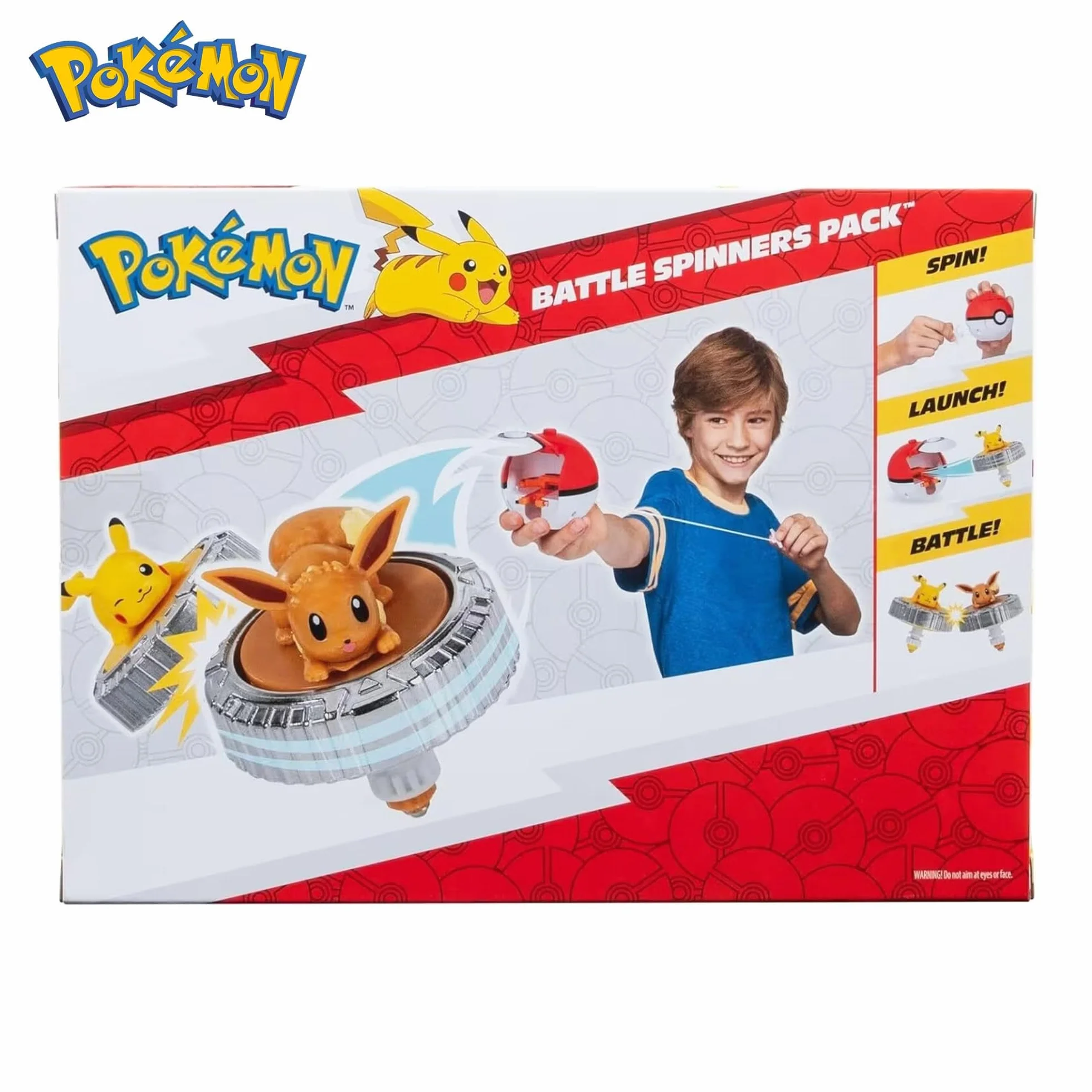 Pokémon Pack de toupies de Combat Évoli Toupie de Combat avec Lanceur de toupie Poké Ball