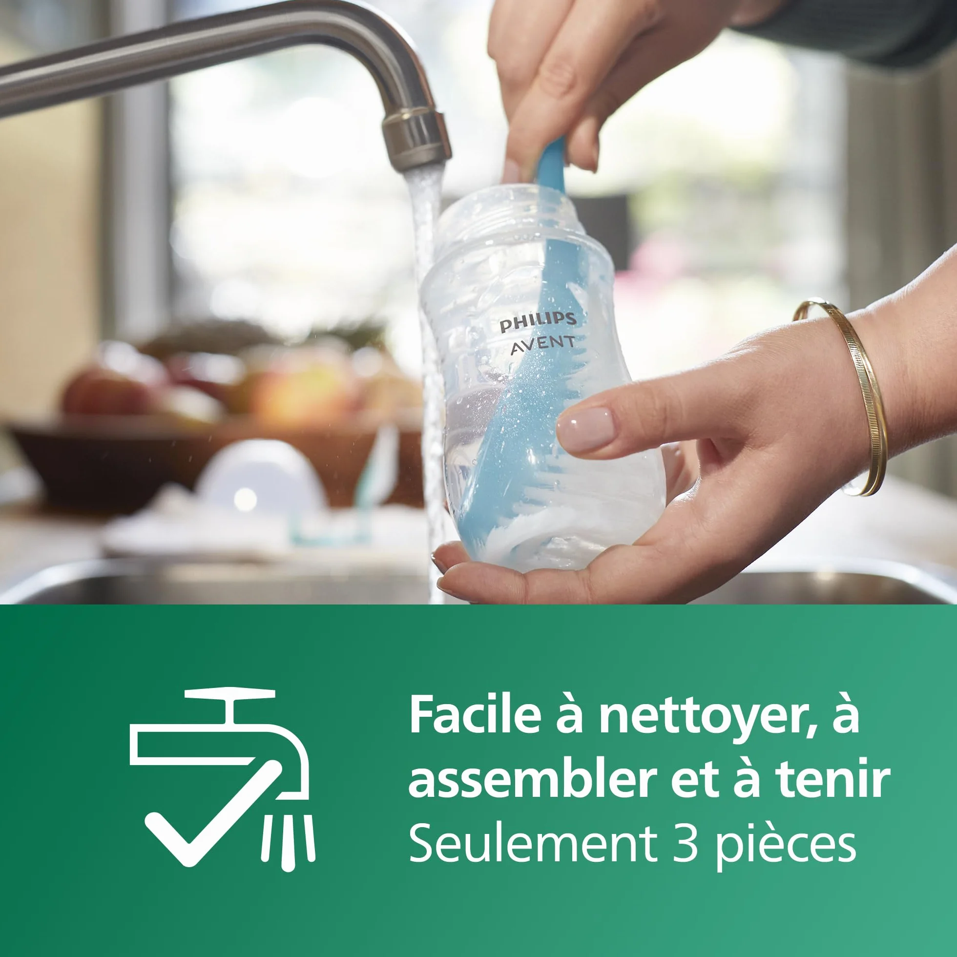 Philips Avent Natural Response Biberon en verre 125 ml tétine débit lent