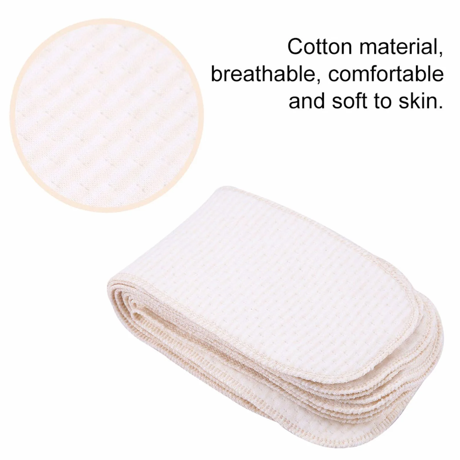 Couches Bébé Coton Doux Respirant Bonne Absorption D'eau Réutilisables Lavables 10 Pcs