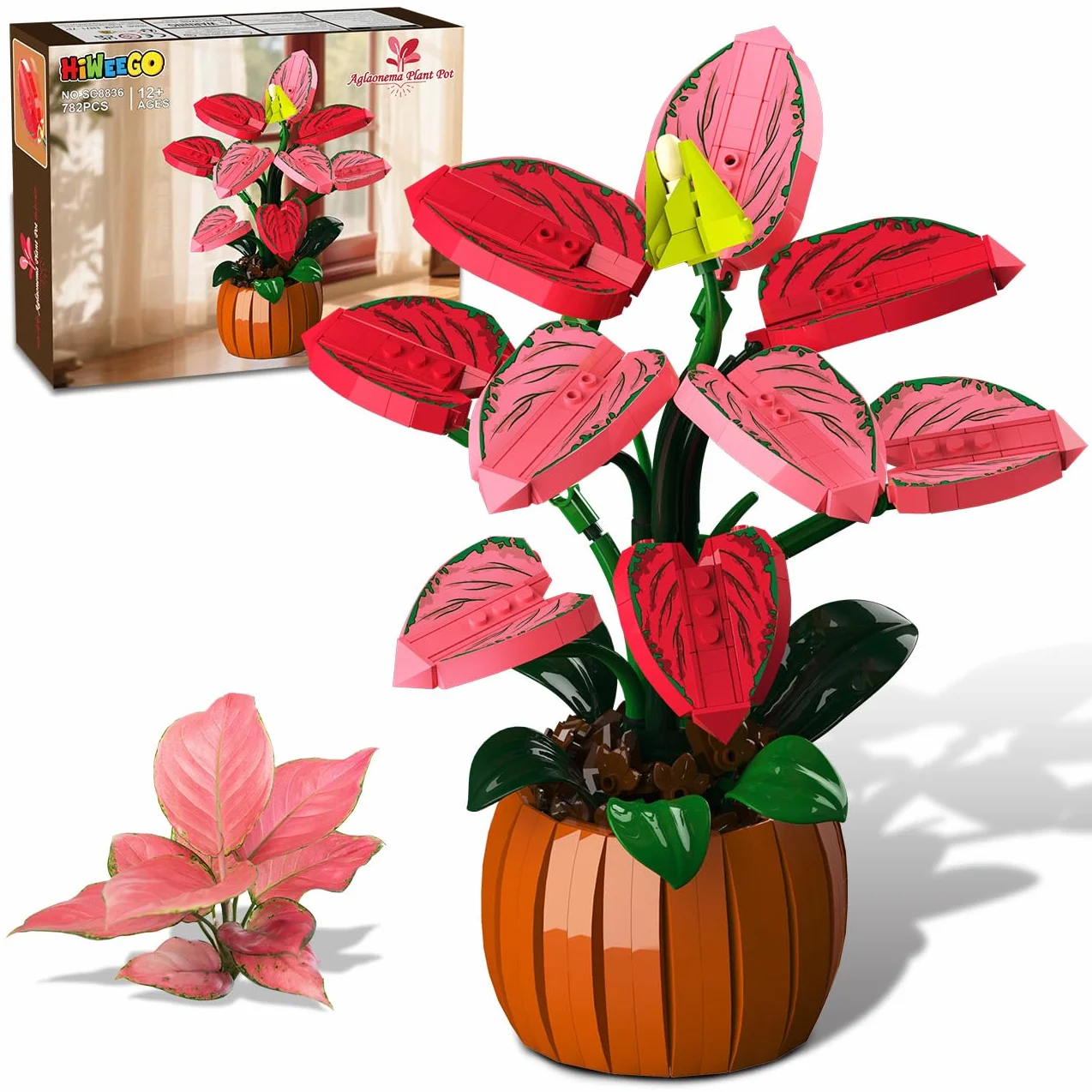 HiWEEGO Bonsai Building Set 782 pièces Fleurs Artificielles Décoration Intérieure