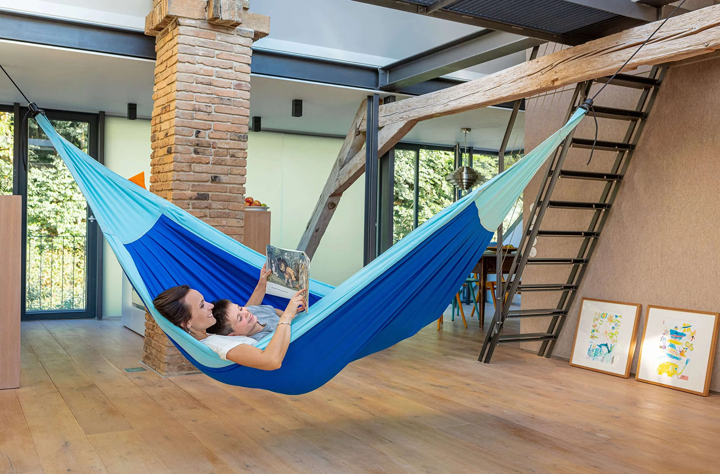 Hamac Enfant en Coton Bio LA SIESA Moki Dolphy Max avec Fixation intégrée