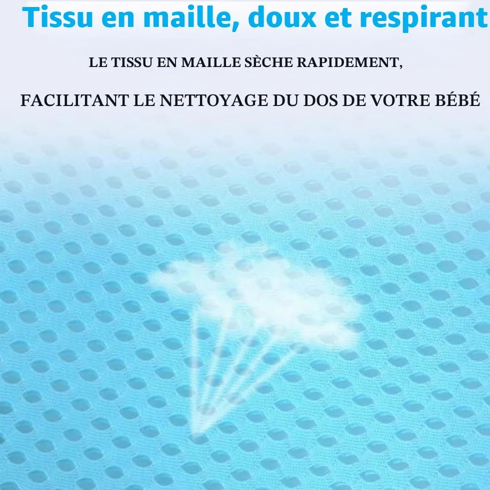 Tapis de Bain Bébé Filet de Bain antidérapant avec Ceinture de sécurité Maille réglable Bleu