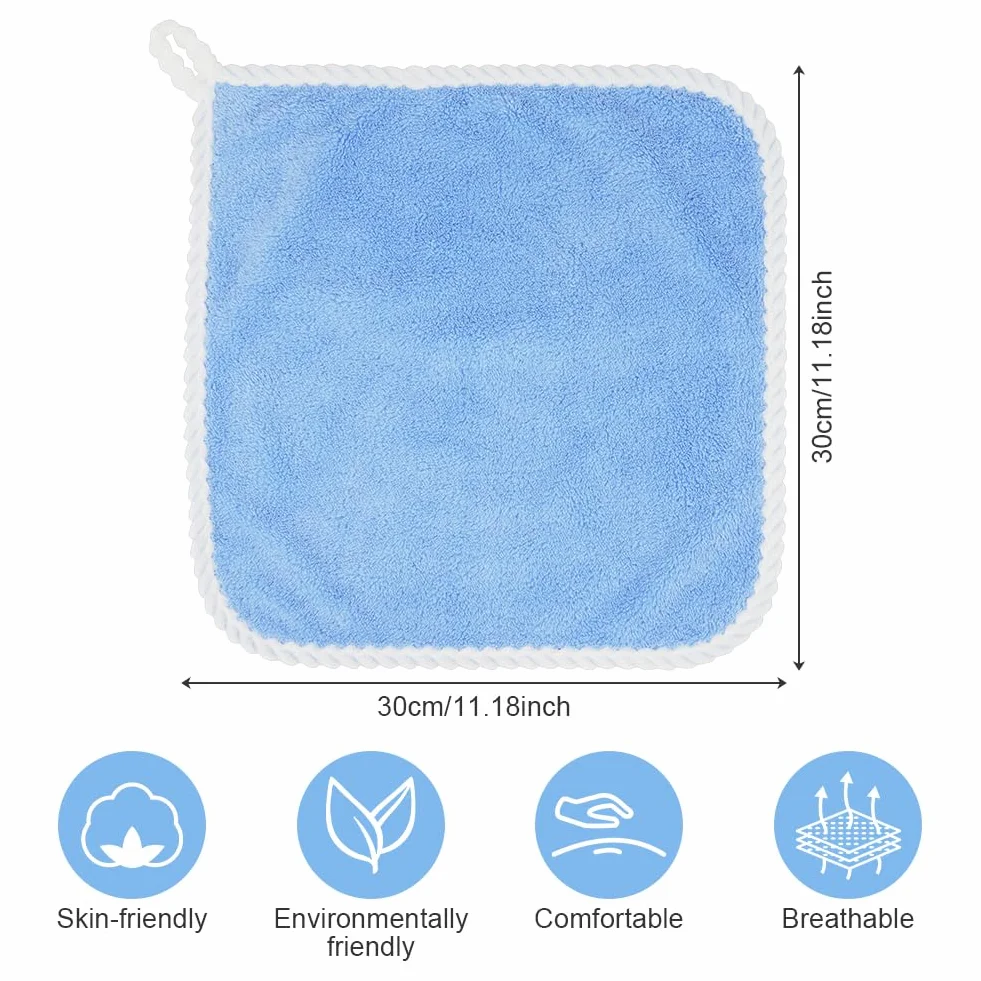 Aolso Serviette de Visage Bebe 6 Pièces Gants de Toilette en Flanelle Coton Bio Lavables Réutilisables