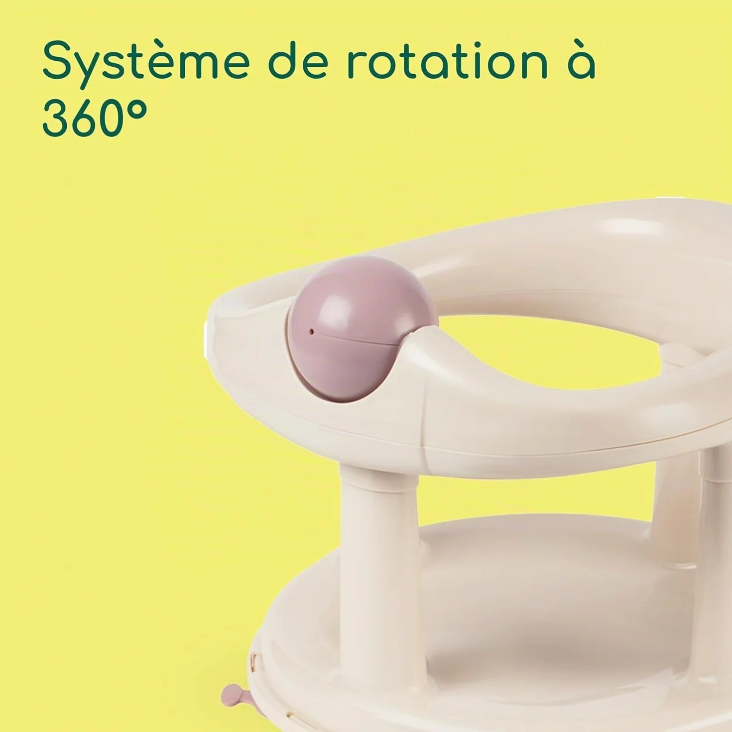 Bebeconfort Siège de Bain Pivotant Bébé Ergonomique 6-12 mois 10 kg Beige
