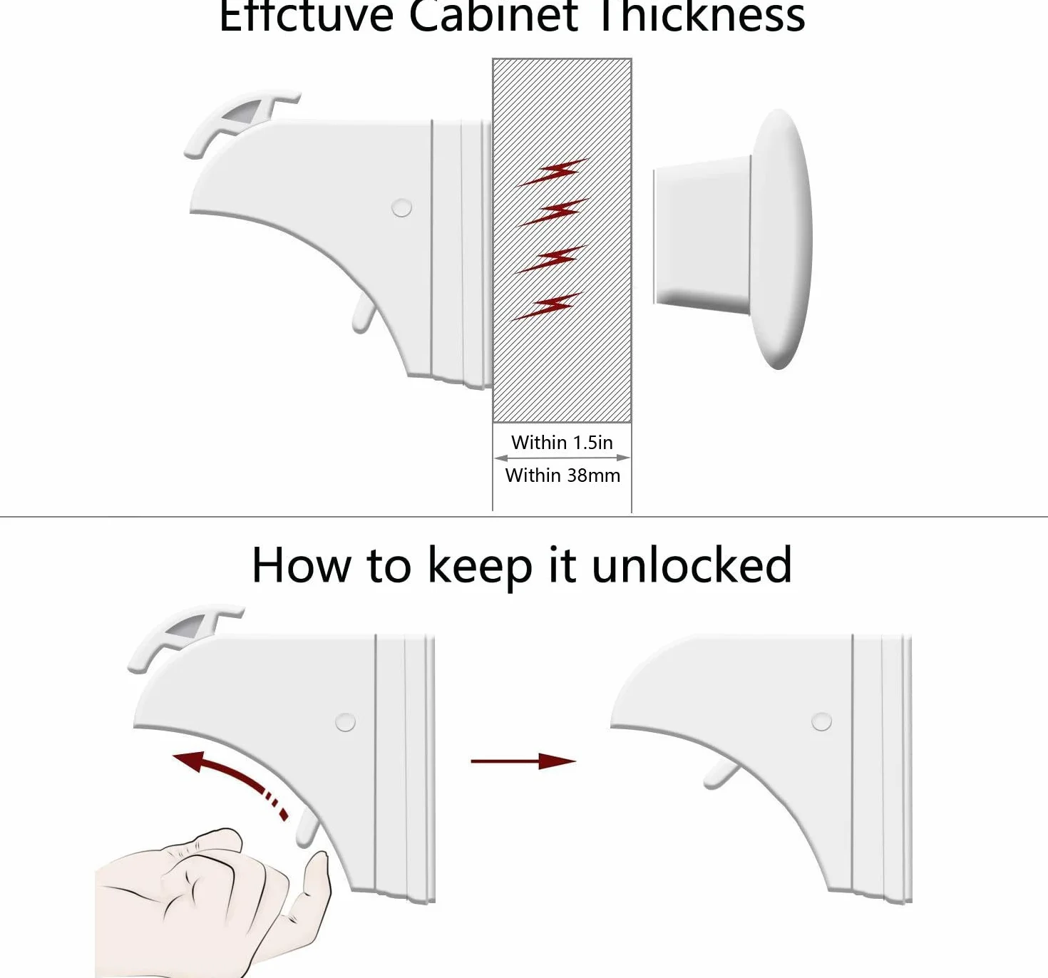 Dokon Sécurité Bébé Placard Bloque Porte Verrous Magnétique Cabinet 10 serrures 2 Clés
