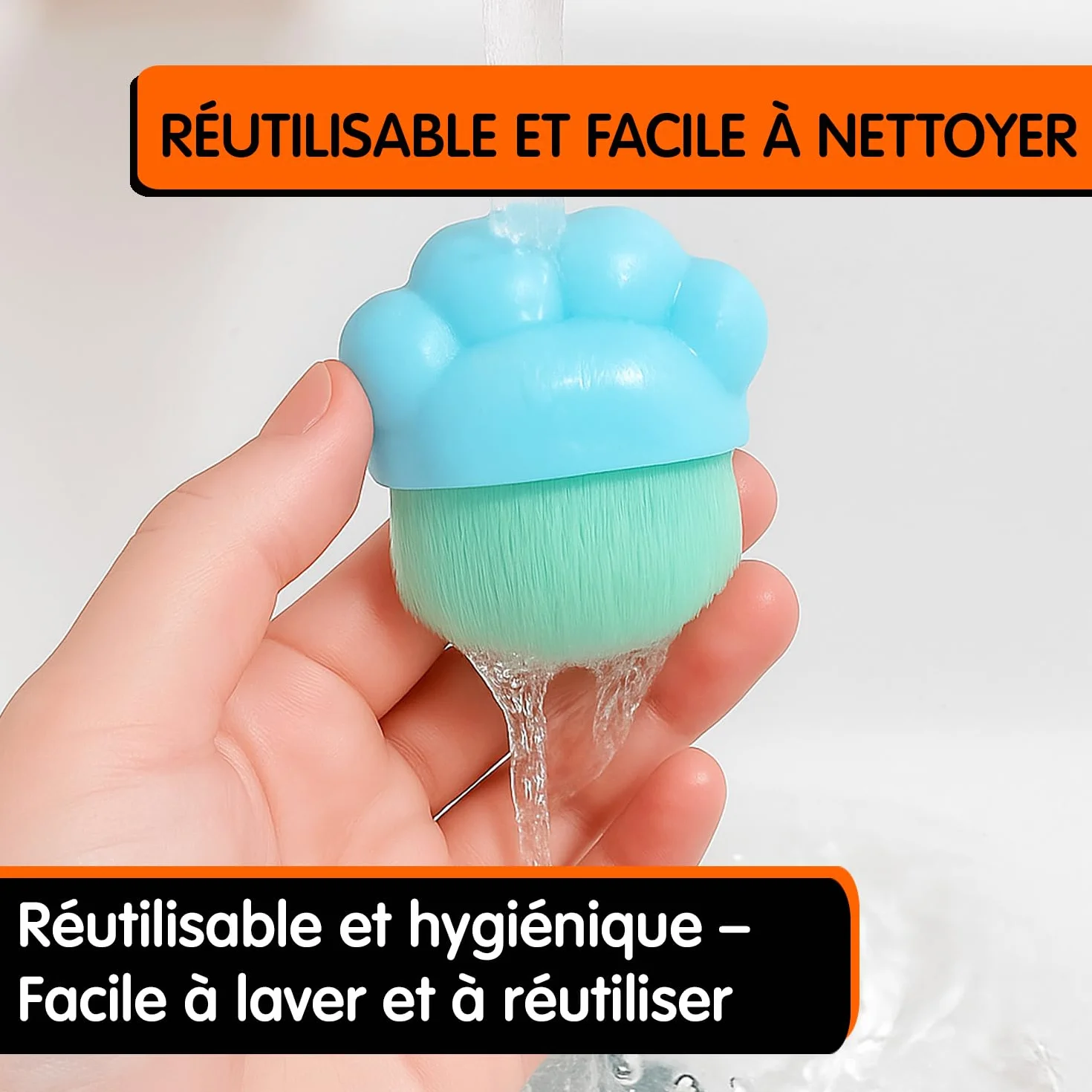 Mobi Lock Applicateur de Crème Solaire pour Enfants 2 Pièces - Brossettes avec Étui de Protection Poils Doux