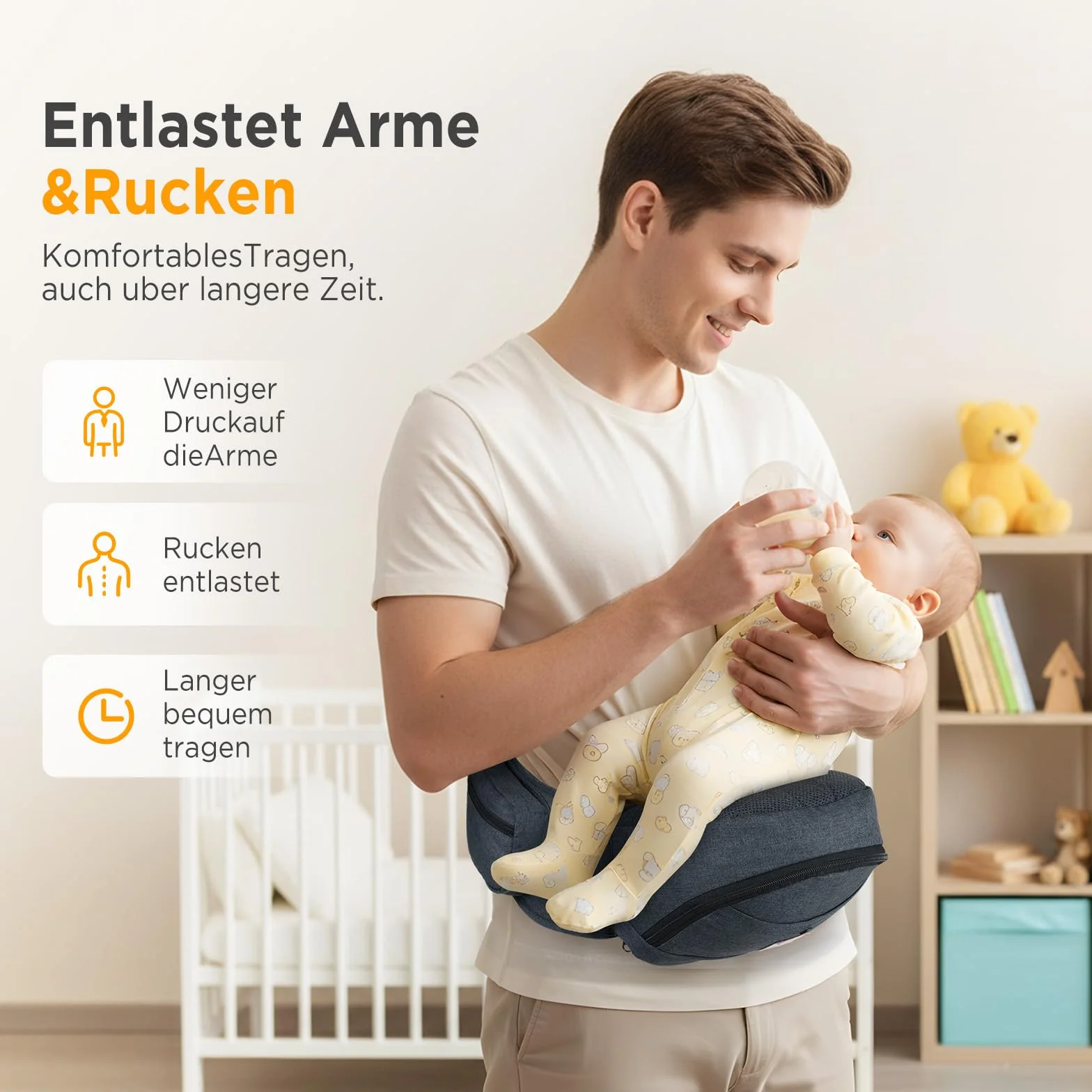 GAGAKU Porte-bébé Siège de Hanche Ergonomique pour Enfants 0-36 Mois Gris Foncé