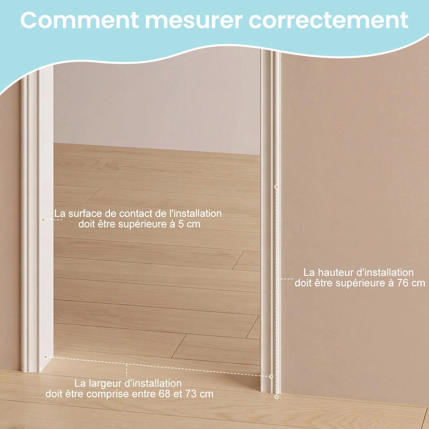 YEAUPE PRO Barrière de Sécurité Enfant 74-78 cm, Barrière Escaliers Portes Pression, Double Verrouillage, Blanc