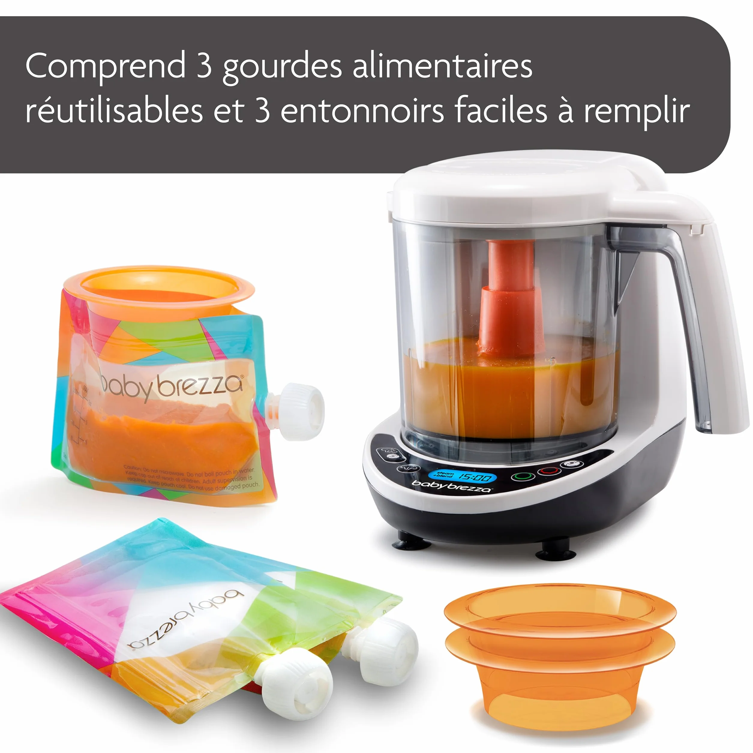 Baby brezza Food Maker Deluxe Robot cuisine multifonction bébé chauffe vapeur mixe aliments