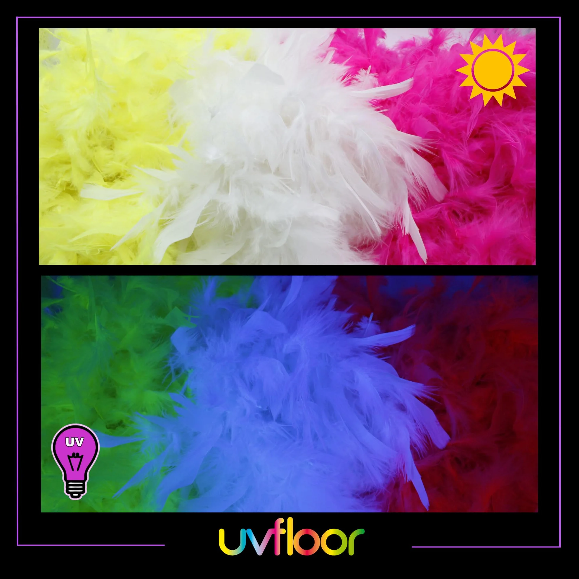 Boa En Plumes Fluo 1m80 Rose Fluo Accessoire Fluorescent Fête Déguisement