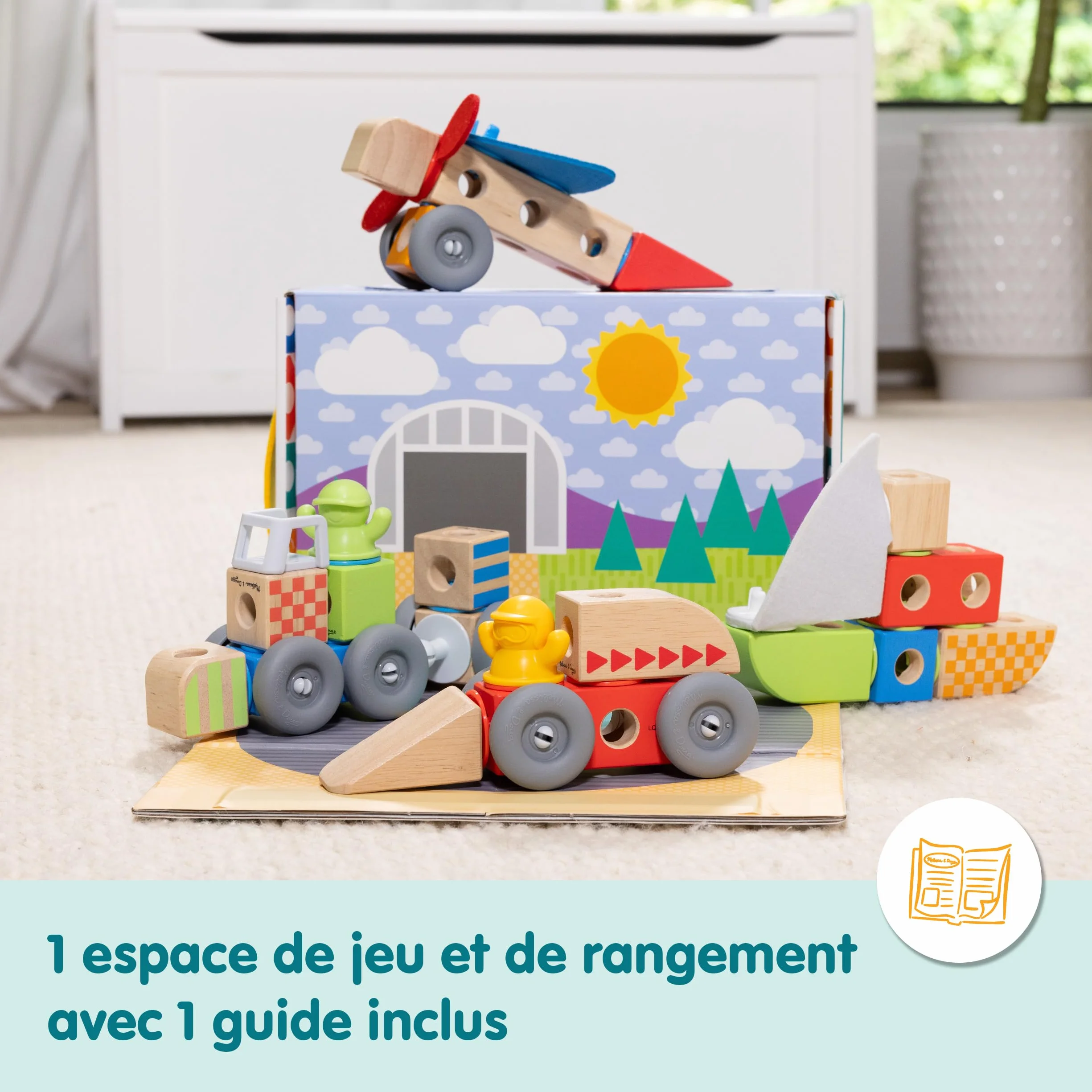 Melissa & Doug Blockables Véhicules 54 Pièces Puzzle Enfant Jouet En Bois Montessori