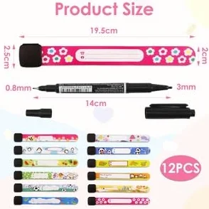 Bracelet Identification Enfant Anti Perdu Réutilisable Étanche SOS Sécurité 12 Pièces