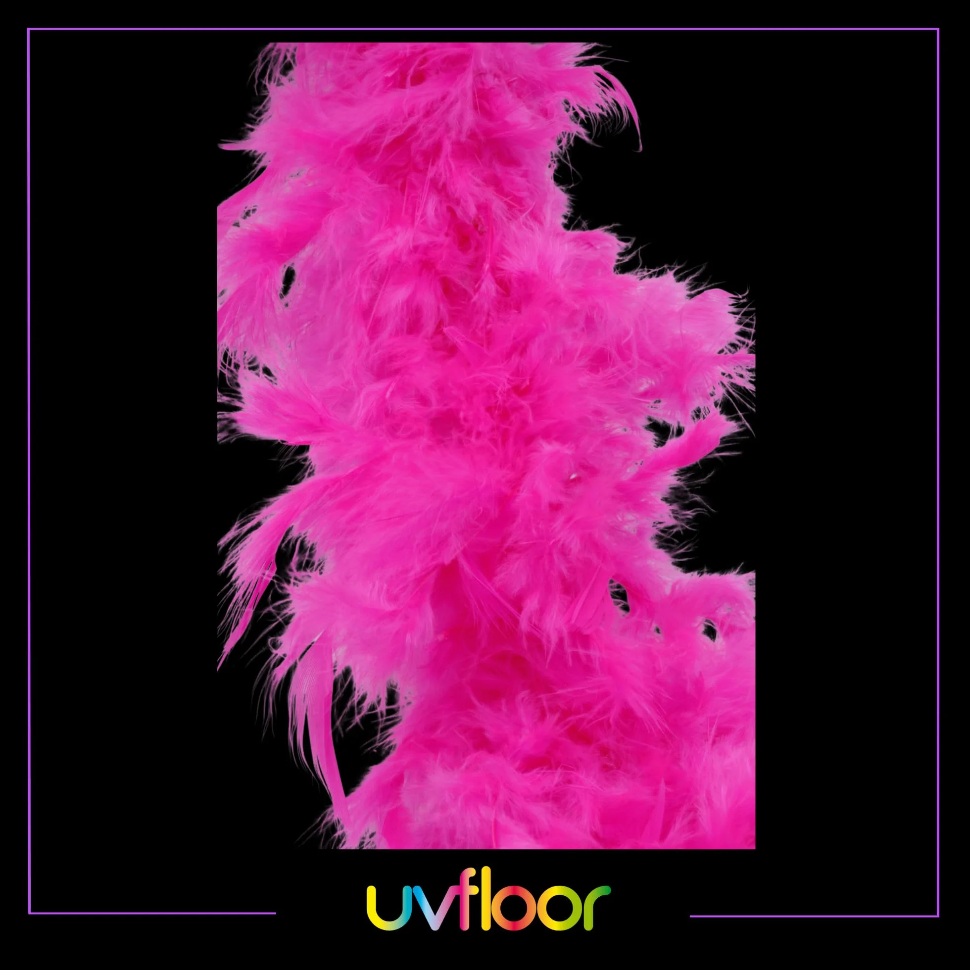 Boa En Plumes Fluo 1m80 Rose Fluo Accessoire Fluorescent Fête Déguisement