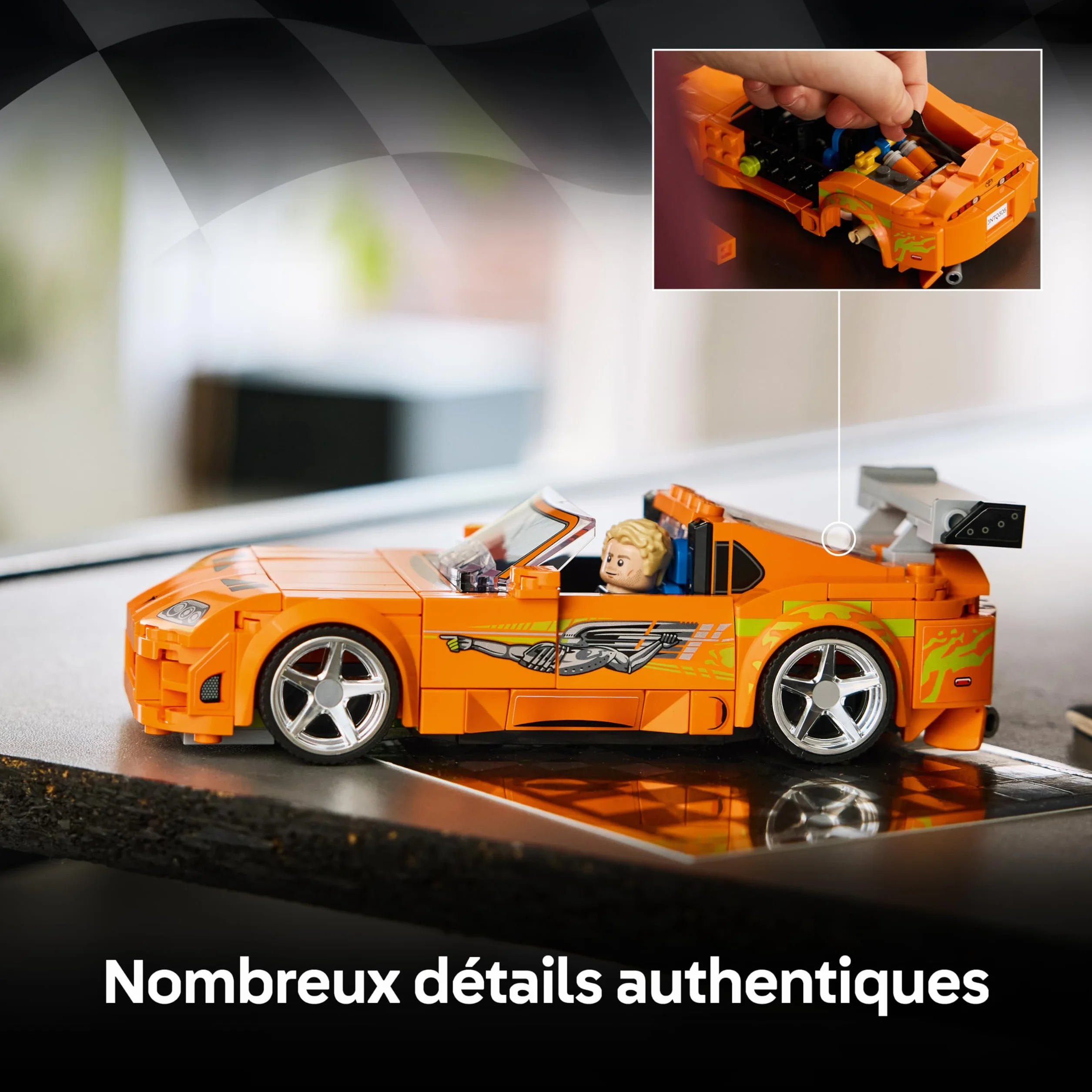 LEGO Speed Champions Toyota Supra MK4 Fast and Furious Voiture Maquette Minifigurine Brian O'Conner Cadeau STEM 10 Ans 77260