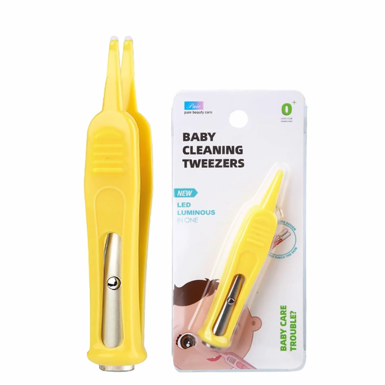 Pince à nez bébé LED plastique nettoyage nasal tête ronde soin bébé