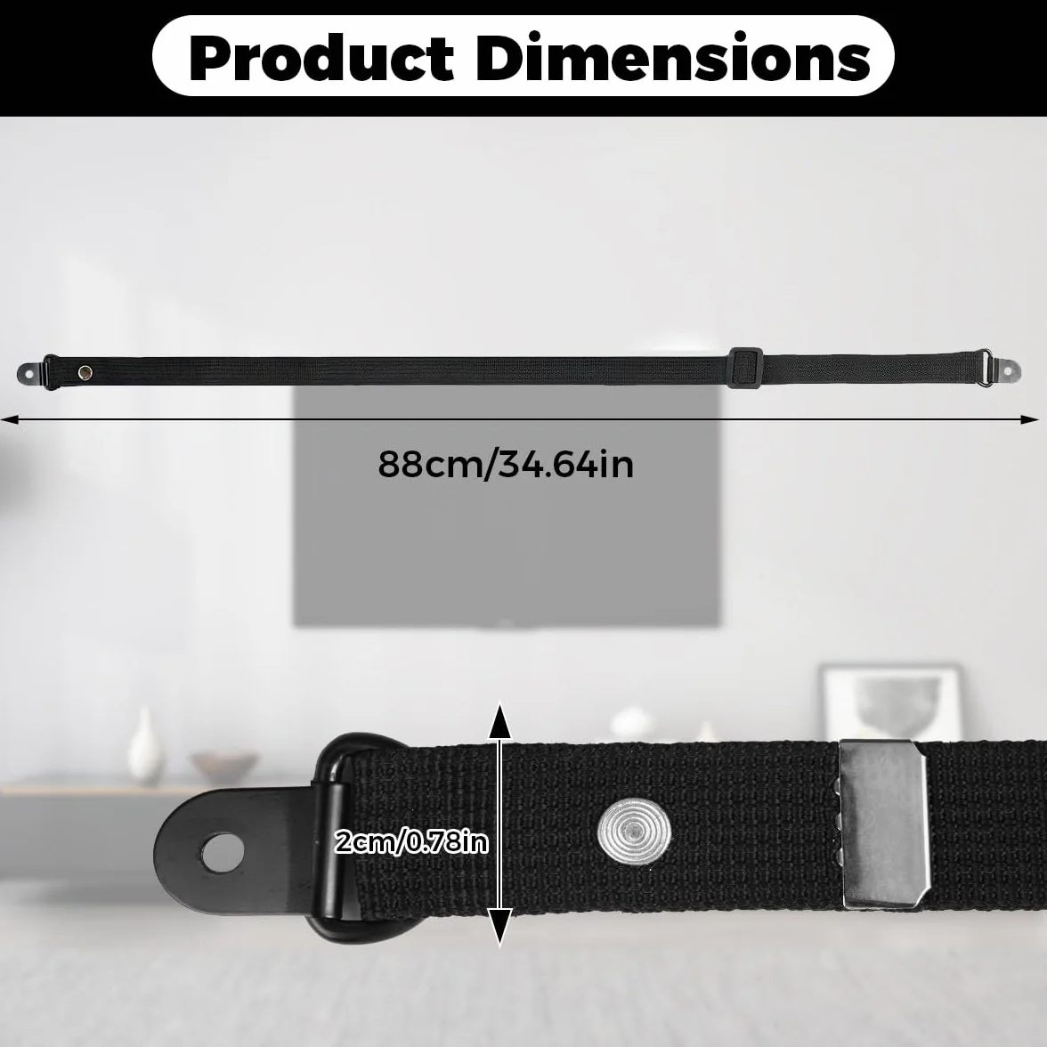 Lot de 2 protections anti-basculement pour TV - Réglable - Sécurité anti-basculement